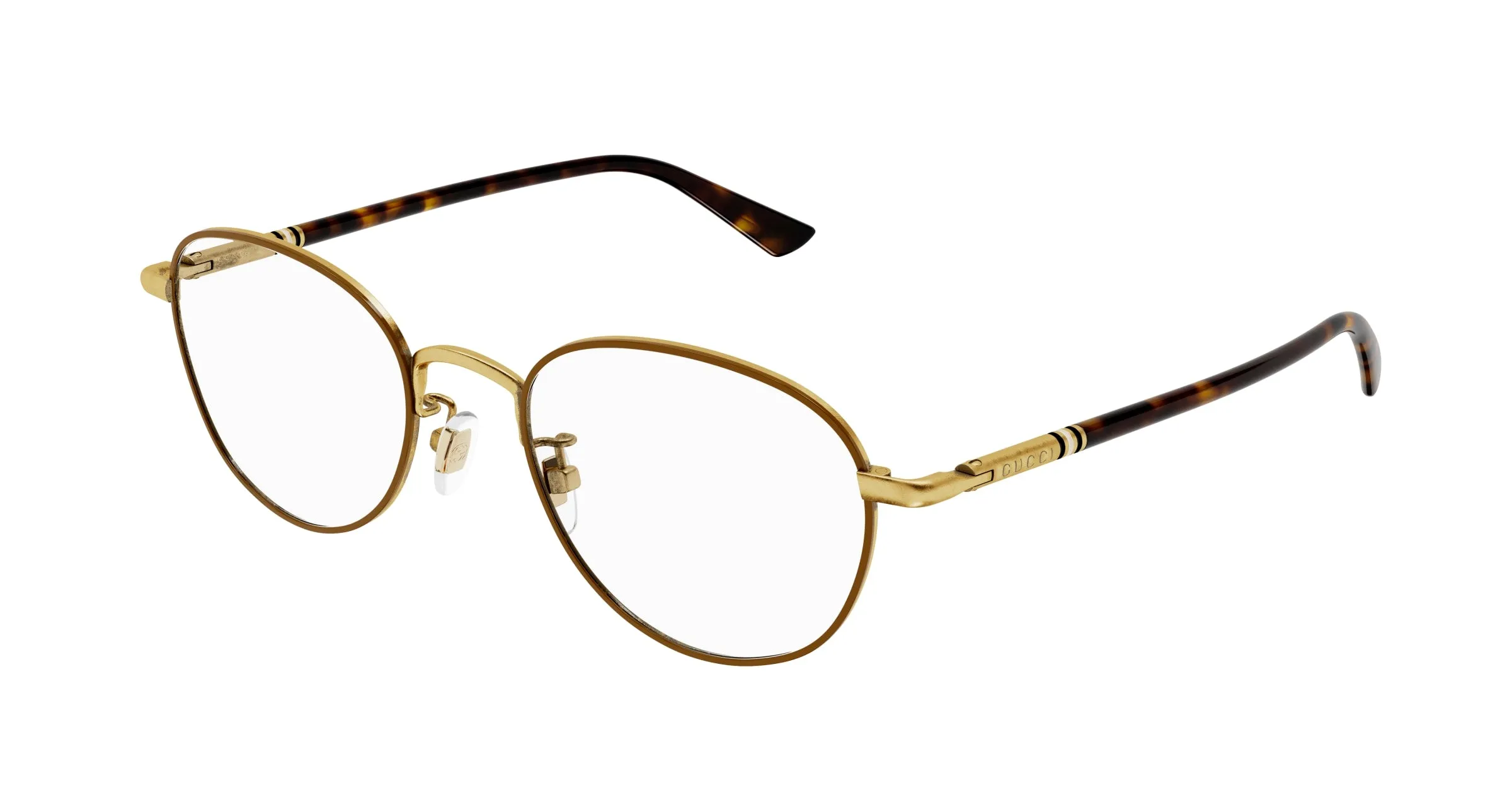Gucci GG1128OJ 002 Montature da vista Titanio Marrone Rotonda - immagine 1