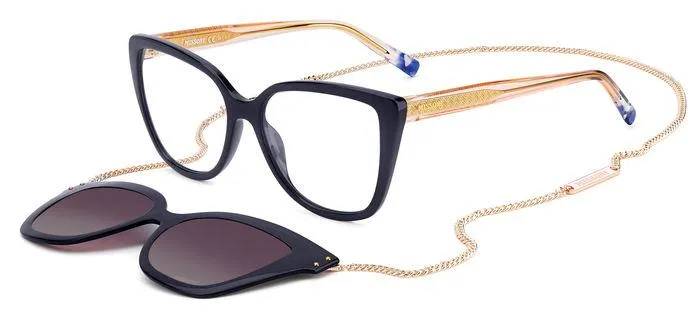 Missoni MIS 0133/CS PJP/XW Occhiali da sole Plastica Blu Viola Squadrata Polarizzata Clip-on - immagine 1
