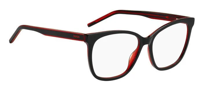 Hugo Boss HG 1251 OIT Montature da vista Acetato Nero/Rosso Cat Eye - immagine 2