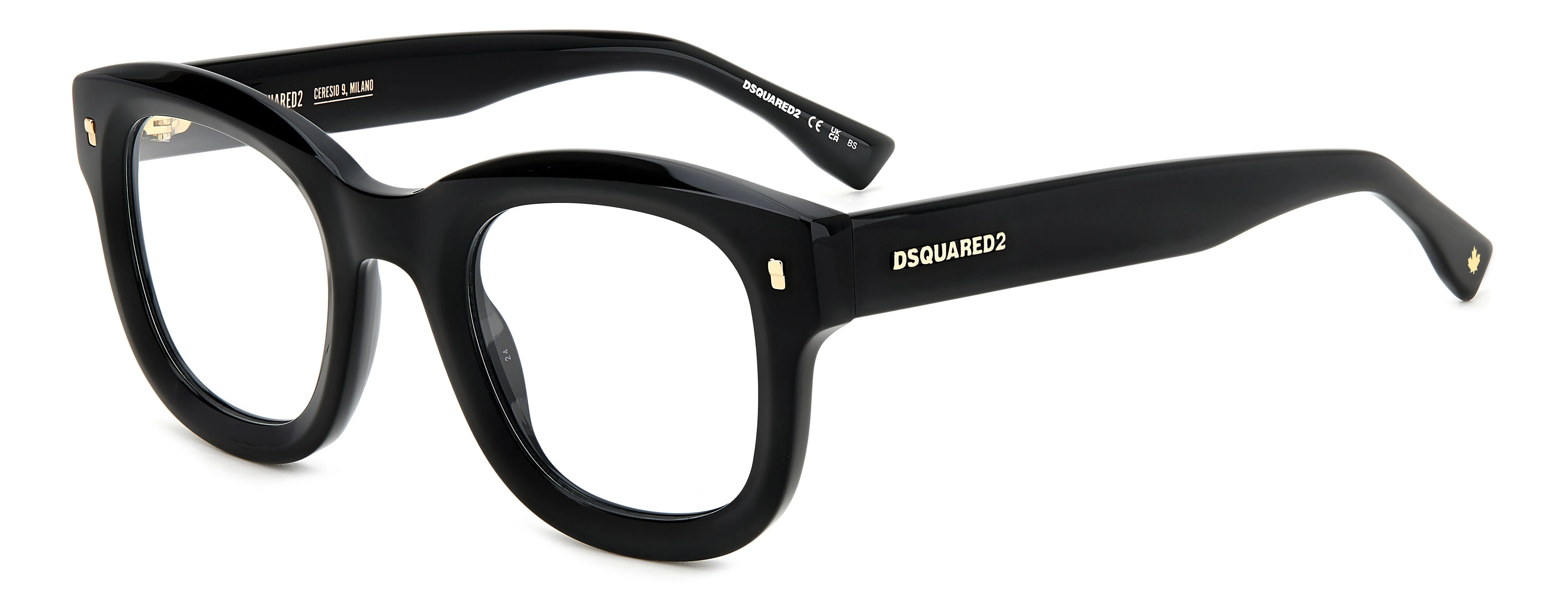 Dsquared2 D2 0091 2M2 Montature da vista Plastica Oro / Nero Squadrata - immagine 1
