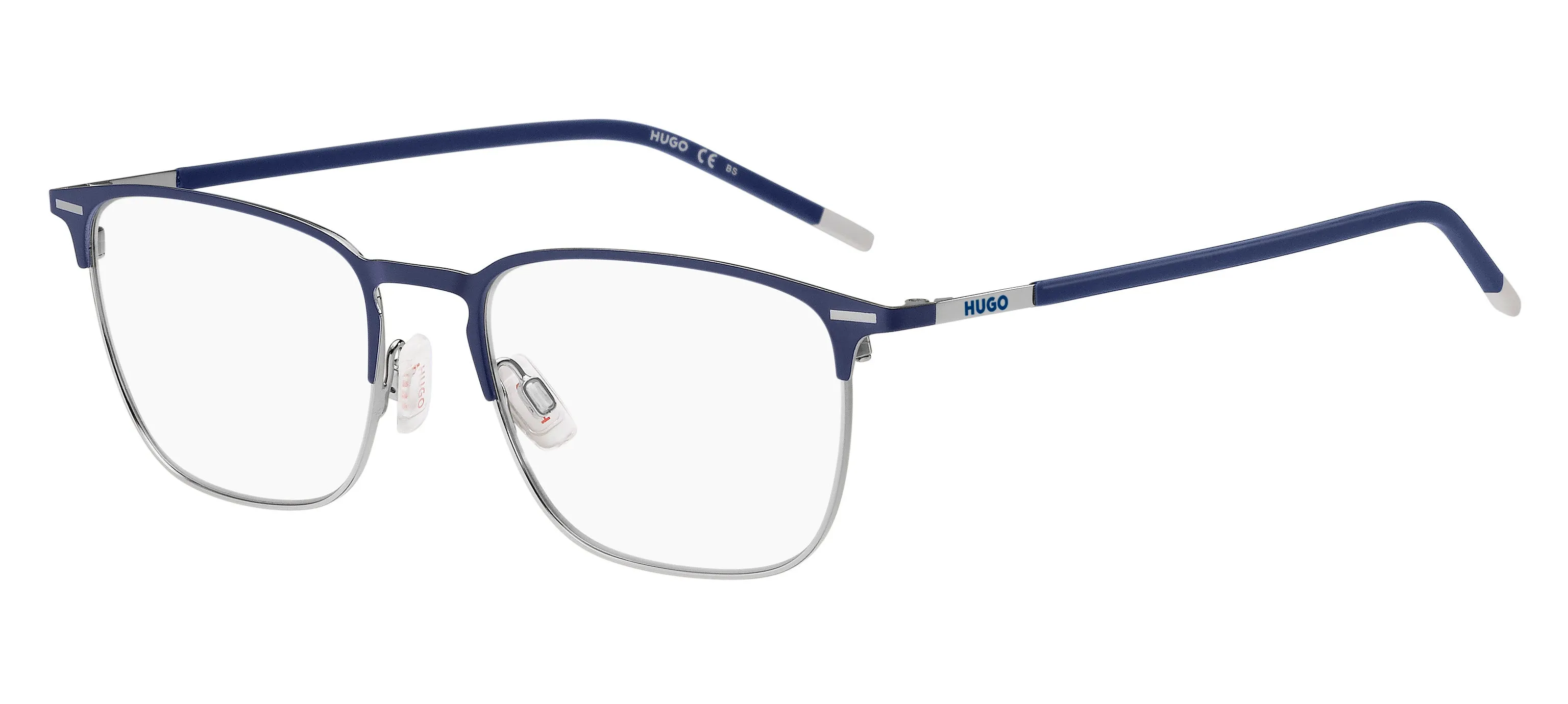 Hugo Boss HG 1235 B88 Montature da vista Acciaio Blu / Argento Squadrata - immagine 1