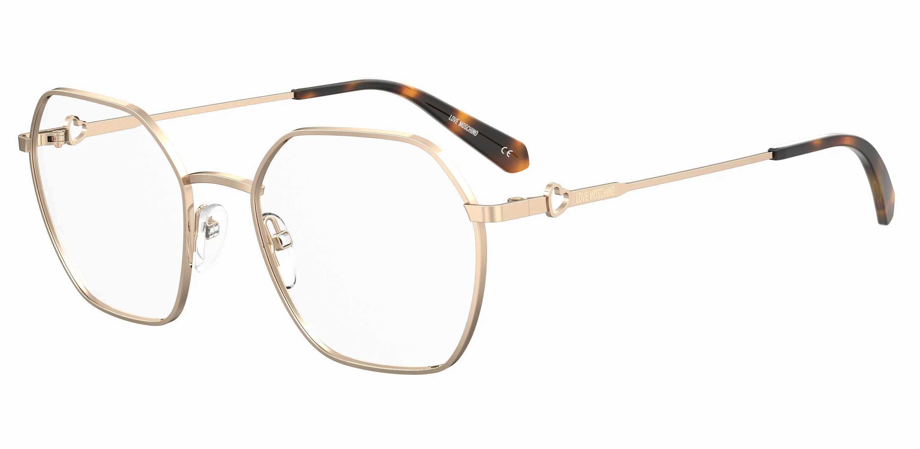 Moschino MOL614 000 Montature da vista Acciaio Oro Geometrica - immagine 1