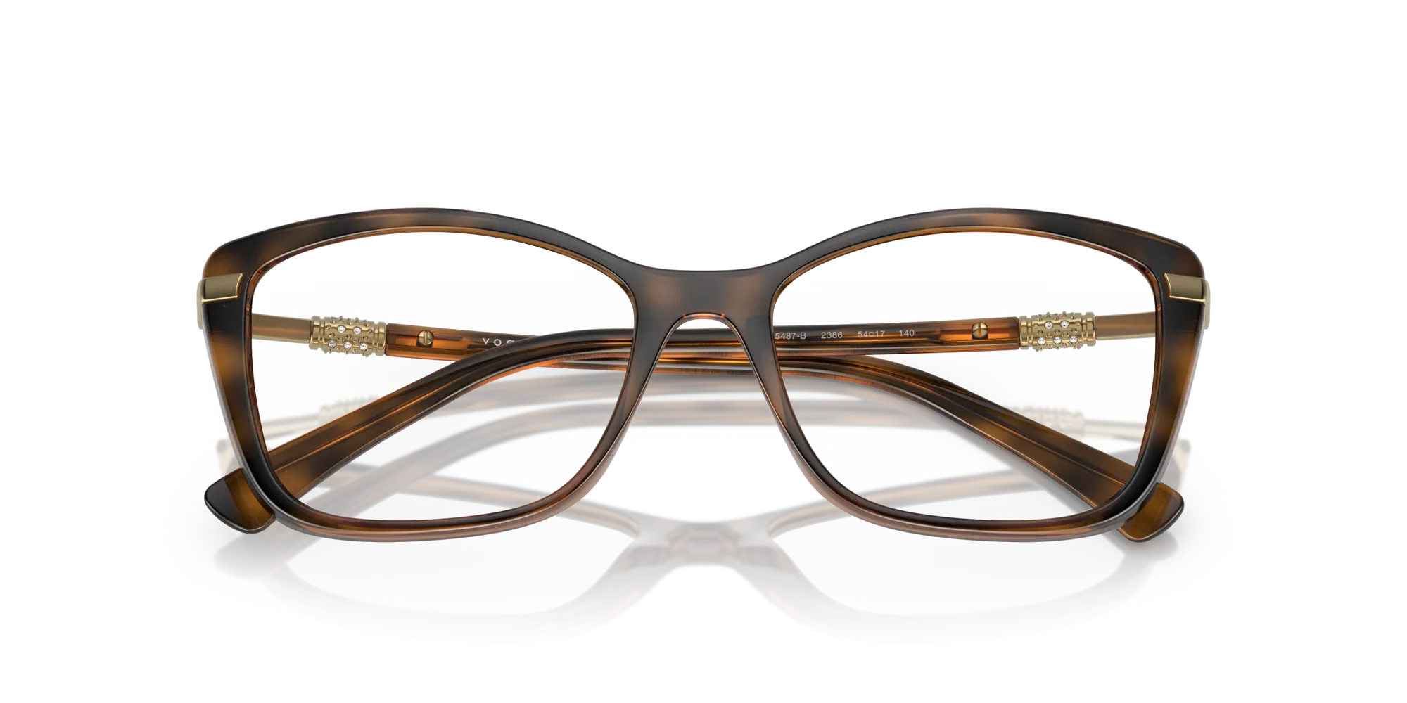 VOGUE EYEWEAR VO5487B 2386 Montature da vista Iniettato Marrone Trasparente Farfalla Normale - immagine 2