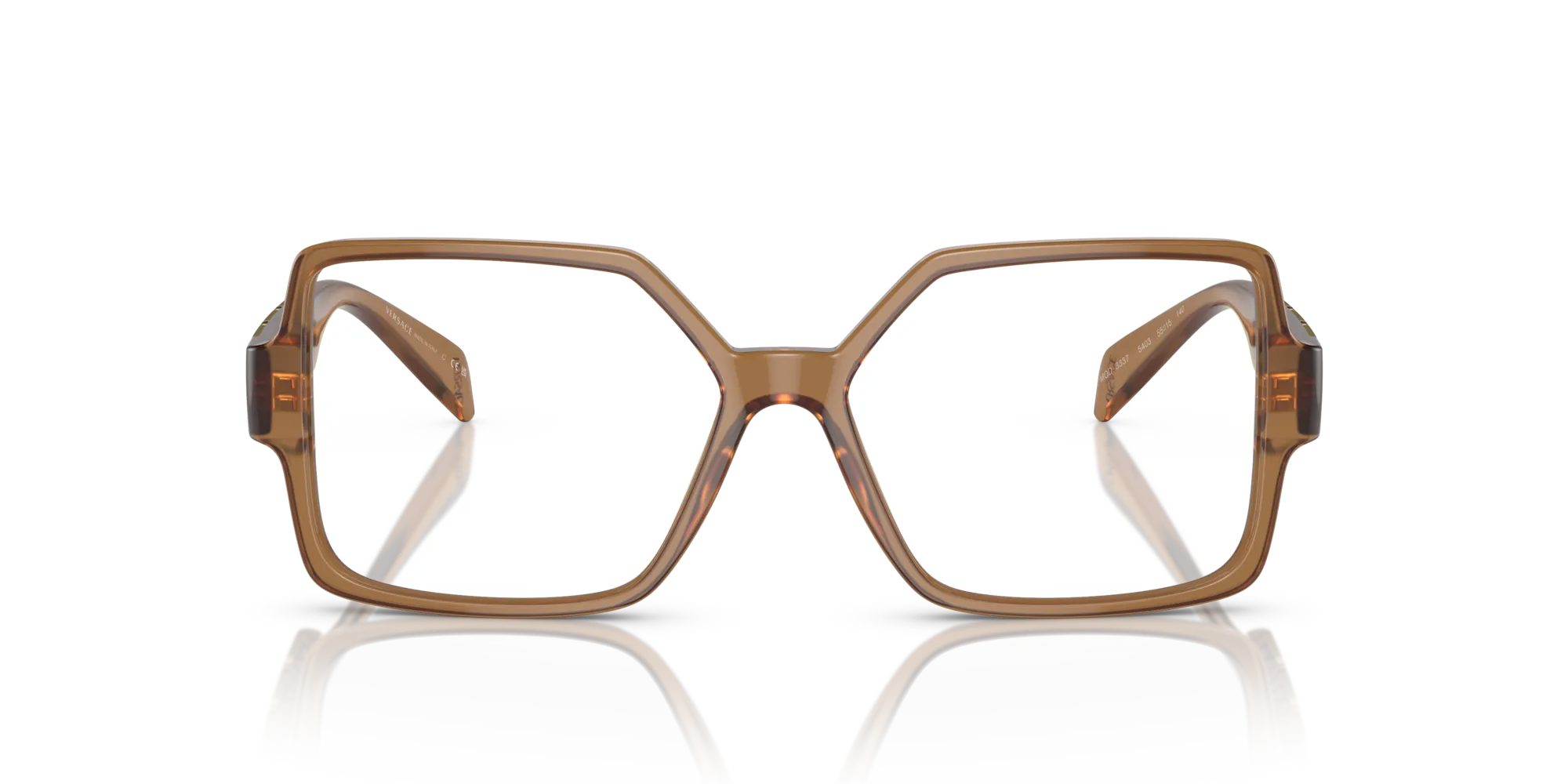 Versace VE3337 5403 Montature da vista Acetato Marrone Trasparente Squadrata Normale - immagine 3
