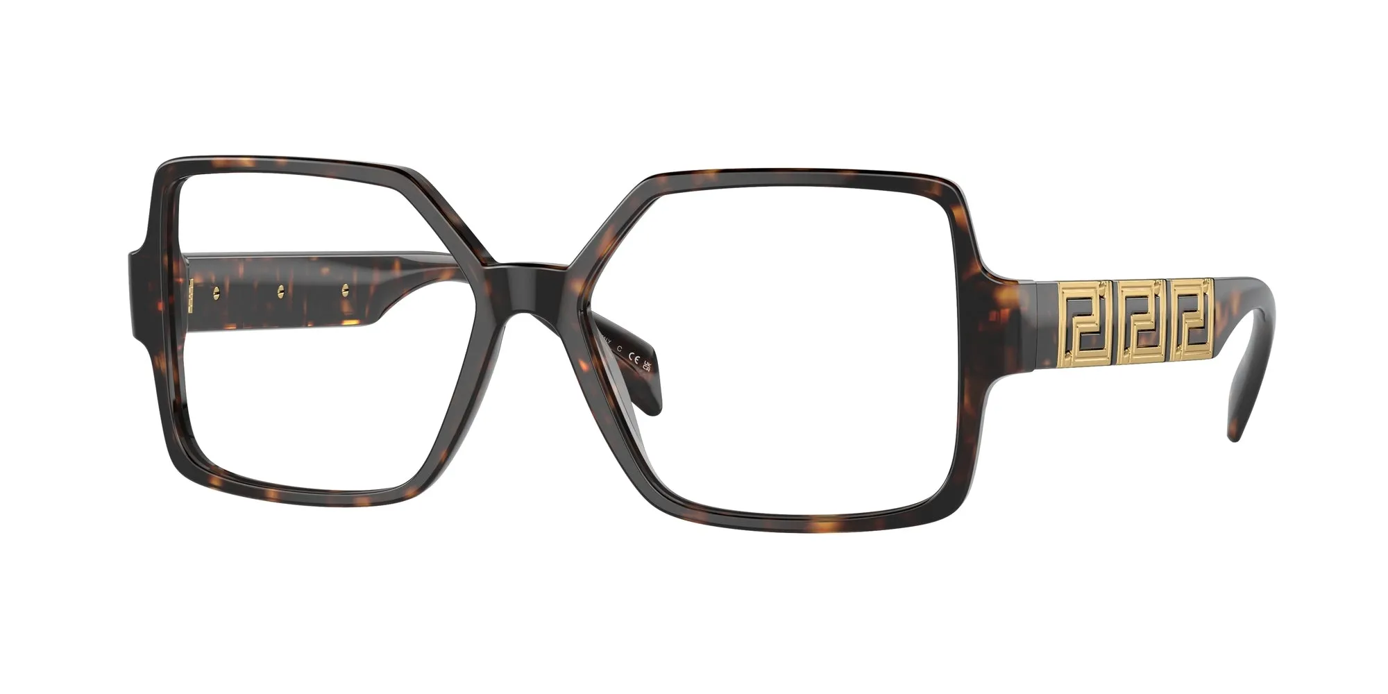 Versace VE3337 108 Montature da vista Acetato Tartaruga Trasparente Squadrata Normale - immagine 1