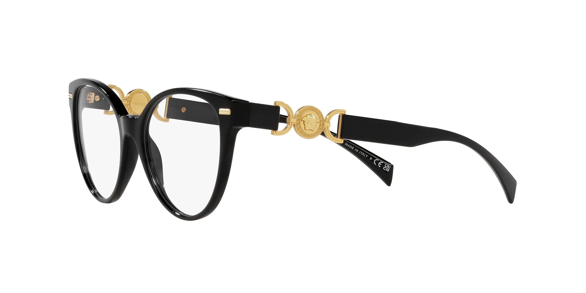 Versace VE3334 GB1 Montature da vista Acetato Nero Cat Eye Normale - immagine 3