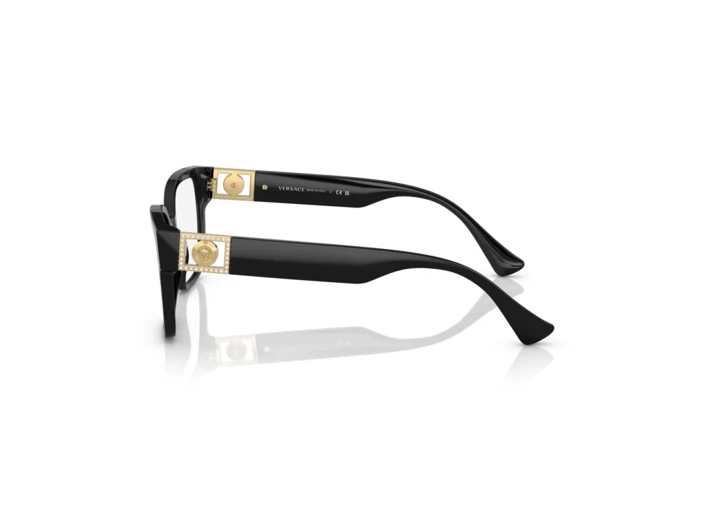 Versace VE3329B GB1 Montature da vista Acetato Nero Squadrata - immagine 4