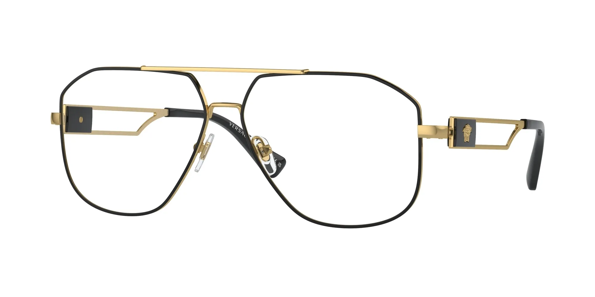 Versace VE1287 1443 Montature da vista Acciaio Nero Pilot Normale - immagine 1