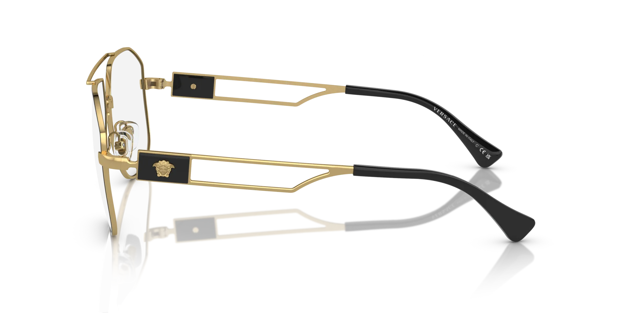 Versace VE1287 1443 Montature da vista Acciaio Nero Pilot Normale - immagine 4