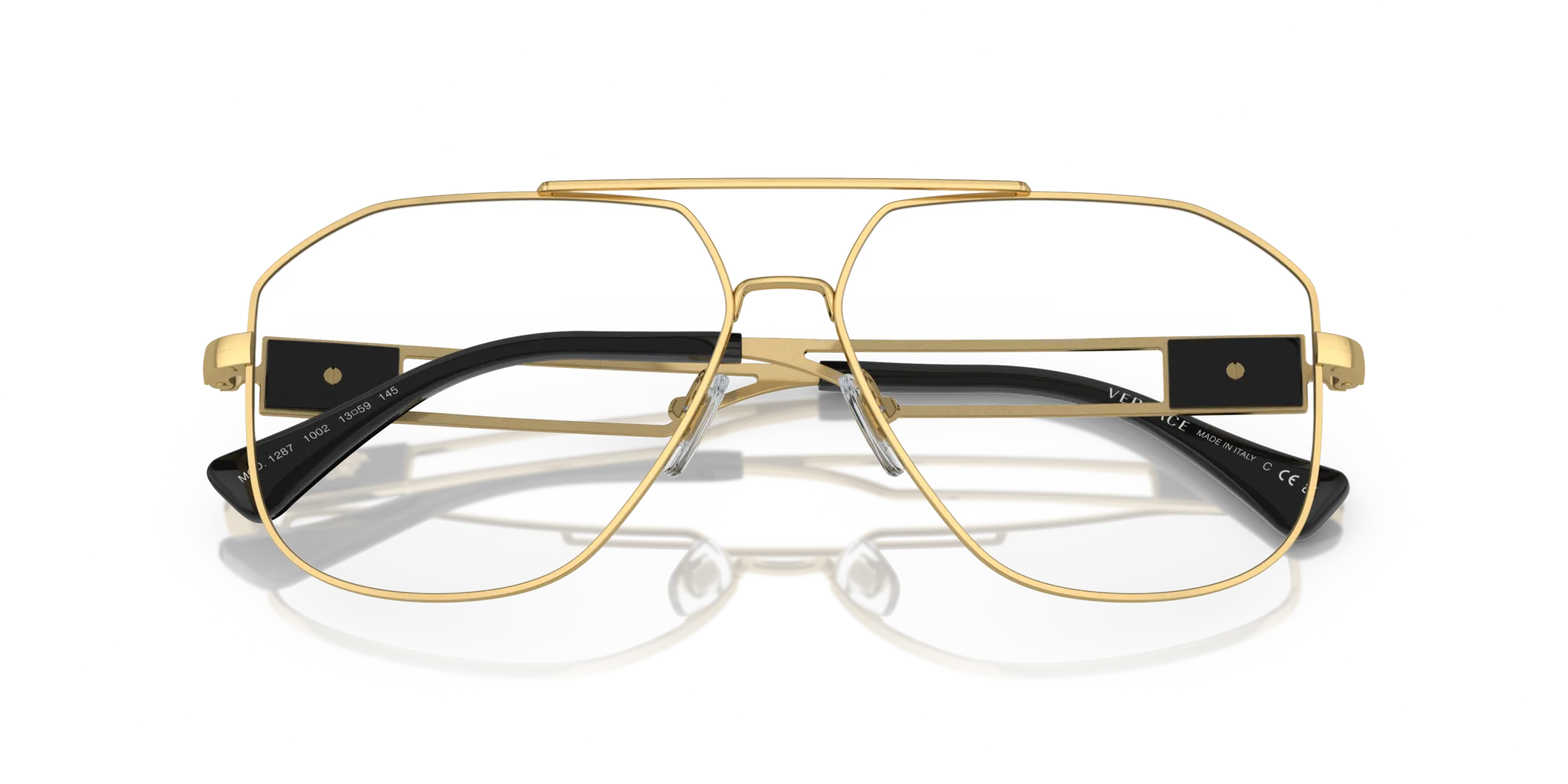 Versace VE1287 1002 Montature da vista Acciaio Oro Pilot Normale - immagine 2