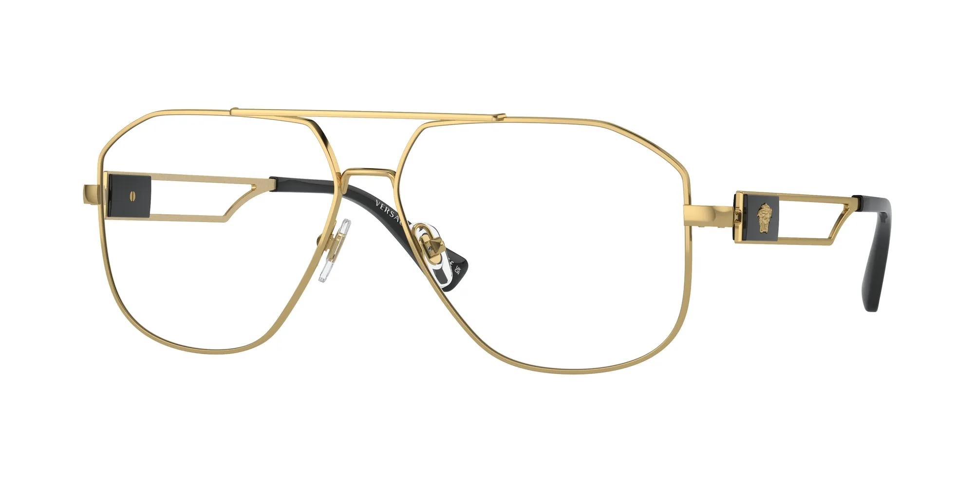 Versace VE1287 1002 Montature da vista Acciaio Oro Pilot Normale - immagine 1