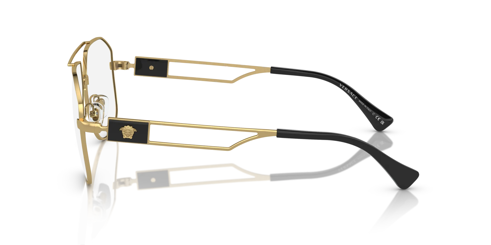 Versace VE1287 1002 Montature da vista Acciaio Oro Pilot Normale - immagine 4