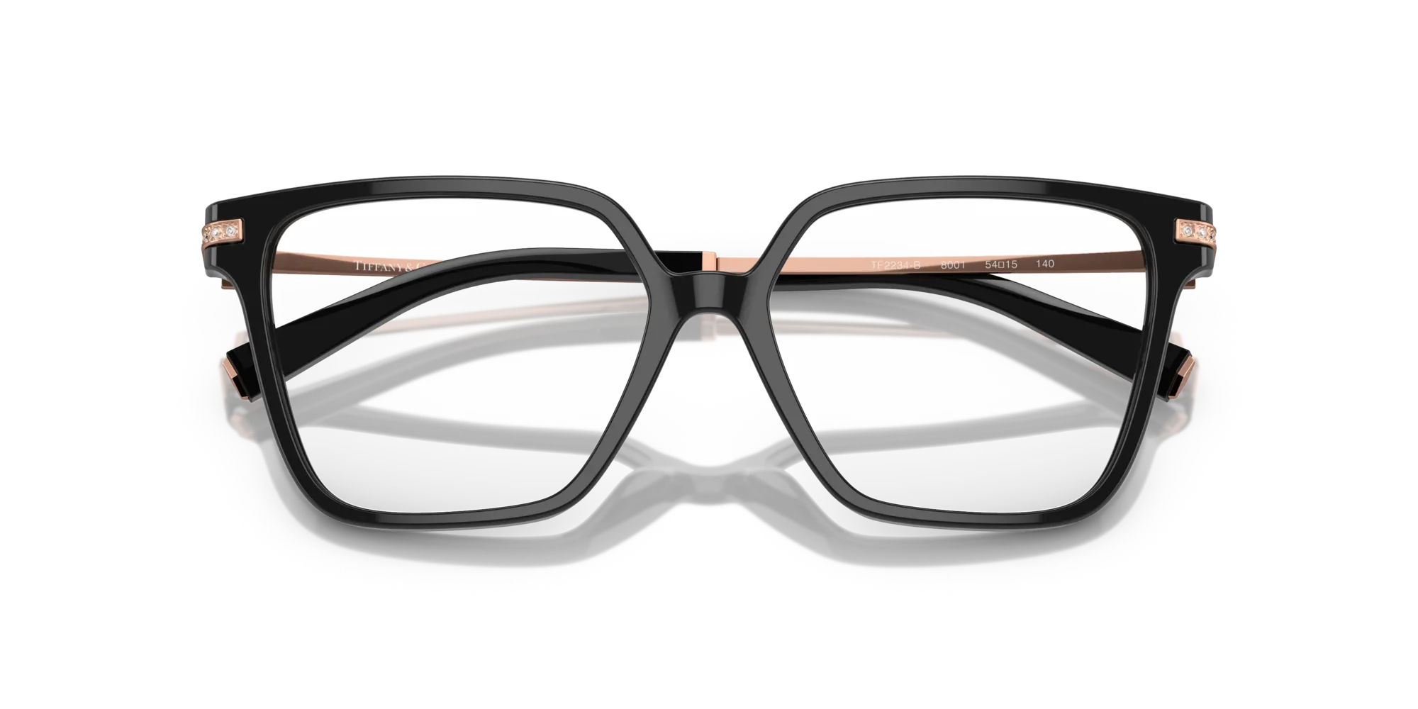 Tiffany TF2234B 8001 Montature da vista Acetato Nero Squadrata Normale - immagine 2