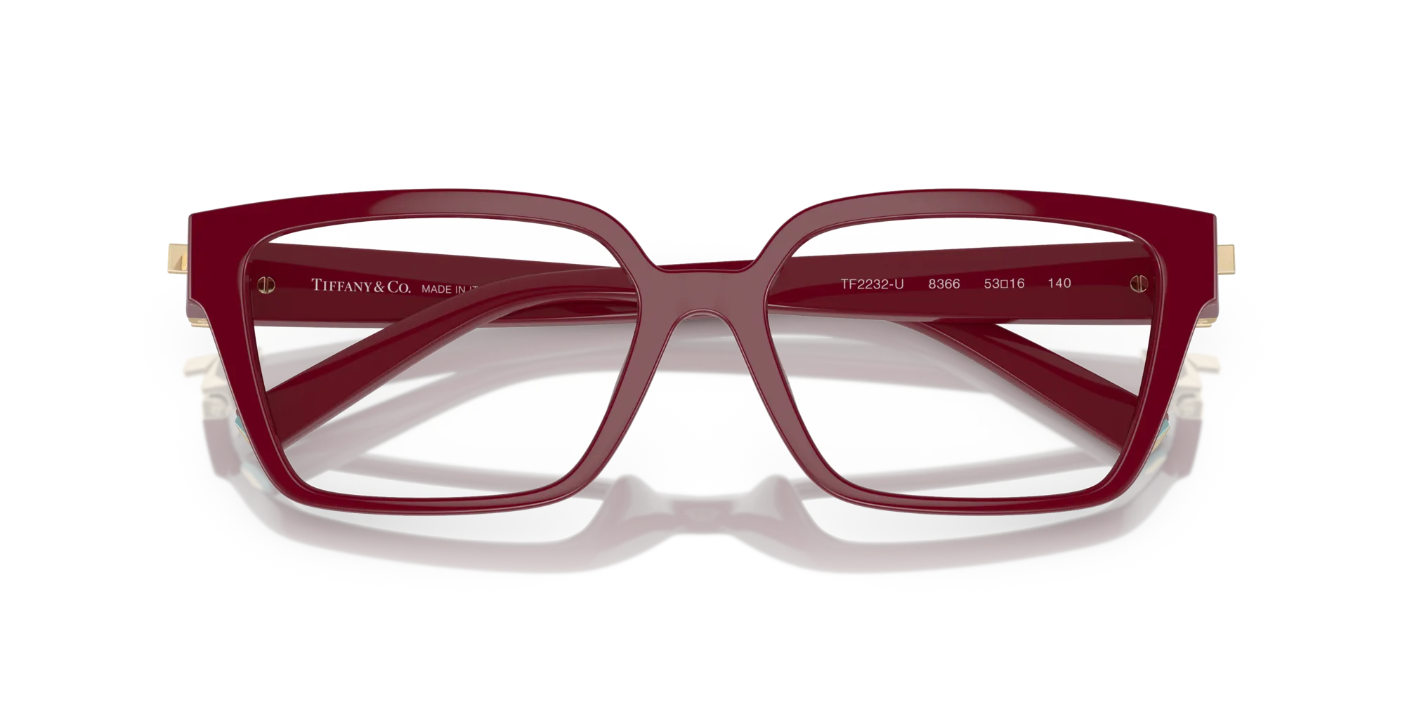 Tiffany TF2232U 8366 Montature da vista Iniettato Rosso Trasparente Squadrata Normale - immagine 2