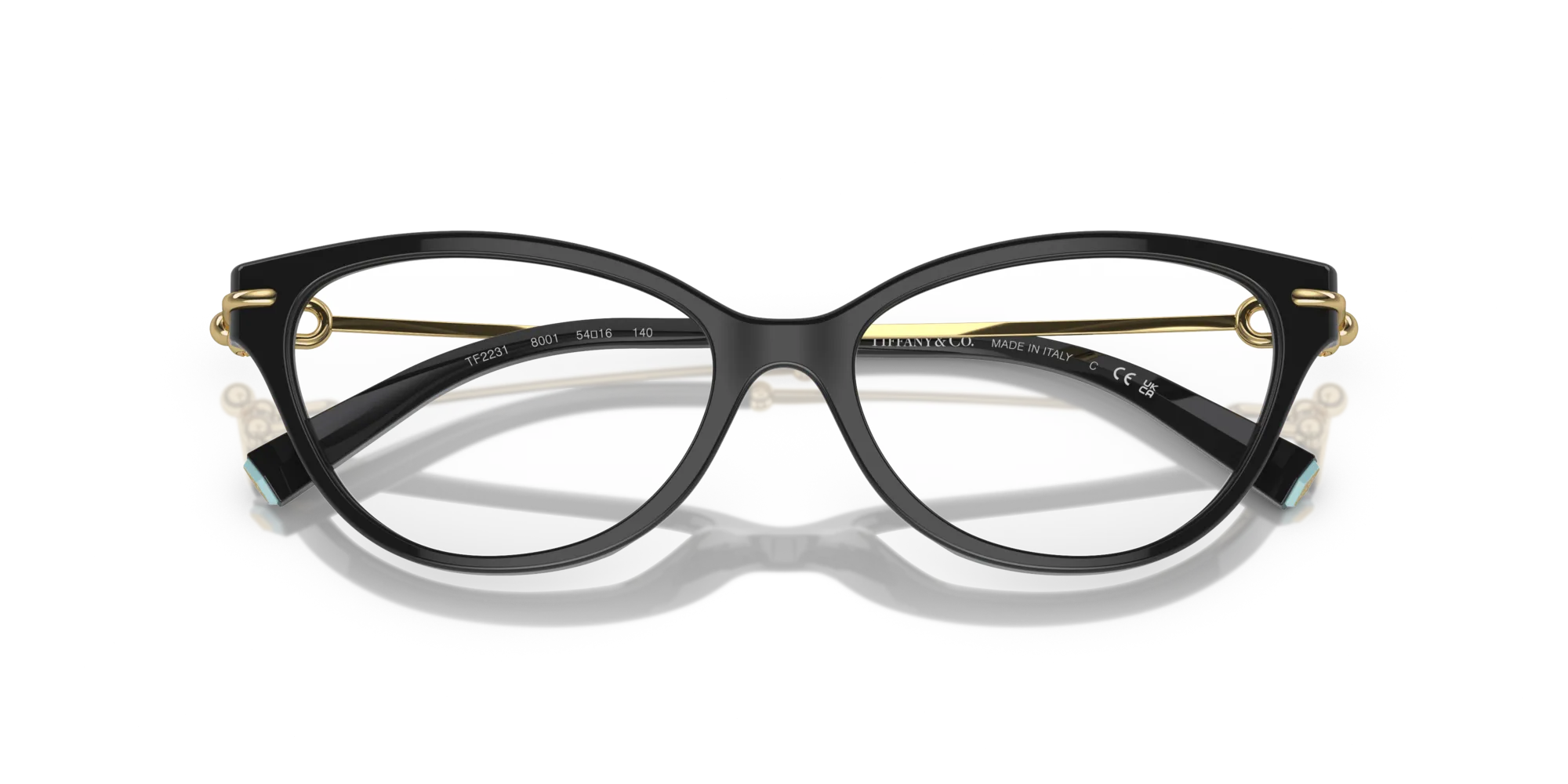 Tiffany TF2231 8001 Montature da vista Acetato Nero Cat Eye Normale - immagine 2