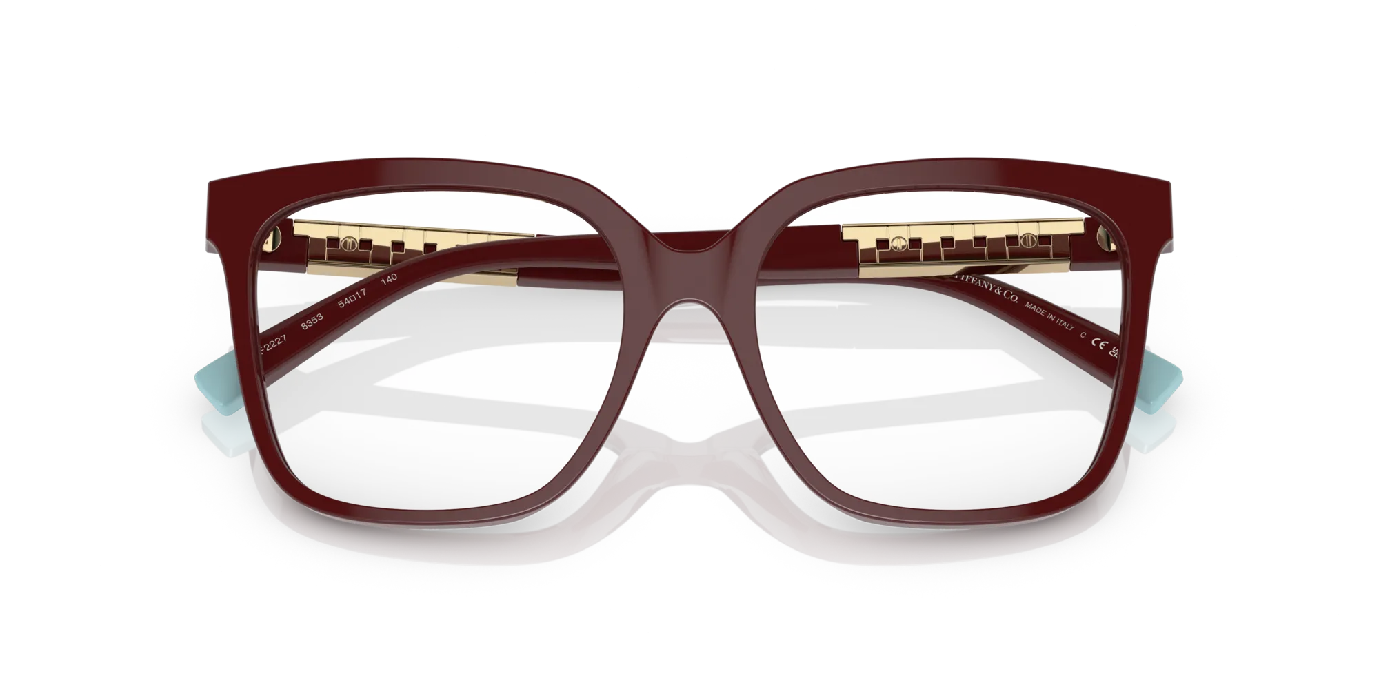 Tiffany TF2227 8353 Montature da vista Acetato Rosso Trasparente Squadrata Normale - immagine 2