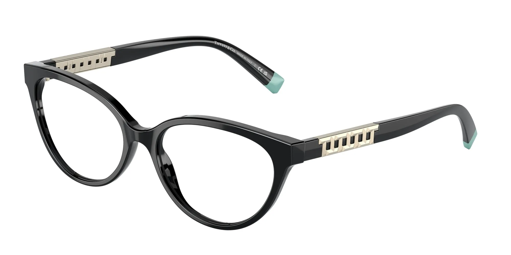 Tiffany TF2226 8001 Montature da vista Acetato Nero Trasparente Cat Eye Normale - immagine 1