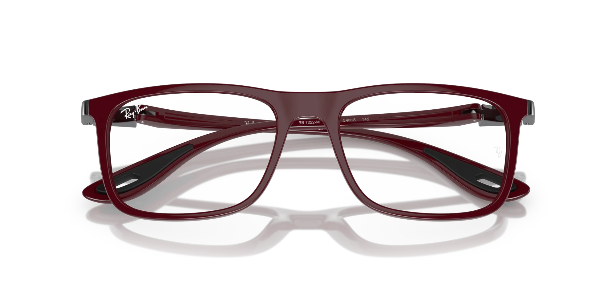Ray - Ban RX7222M F681 Montature da vista Nylon Rosso Trasparente Squadrata Normale - immagine 2
