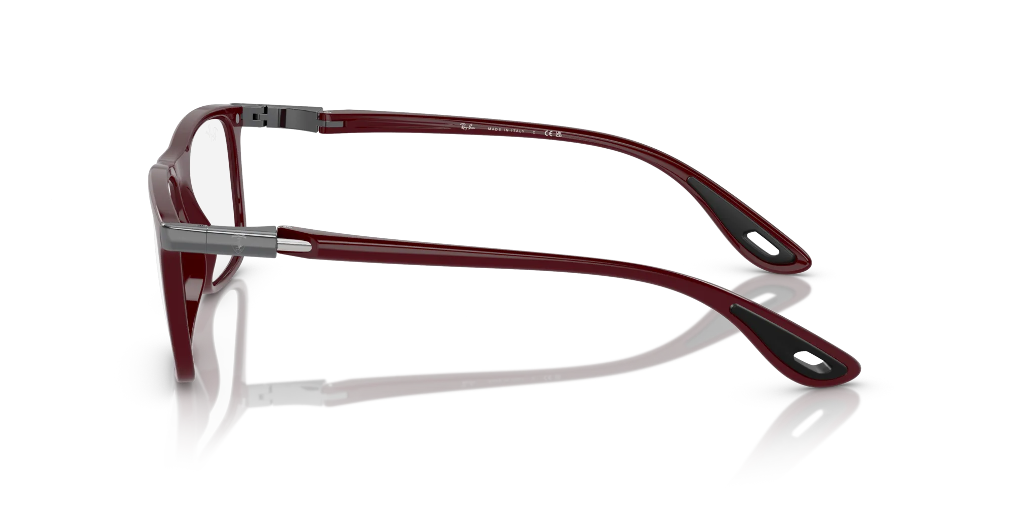 Ray - Ban RX7222M F681 Montature da vista Nylon Rosso Trasparente Squadrata Normale - immagine 4