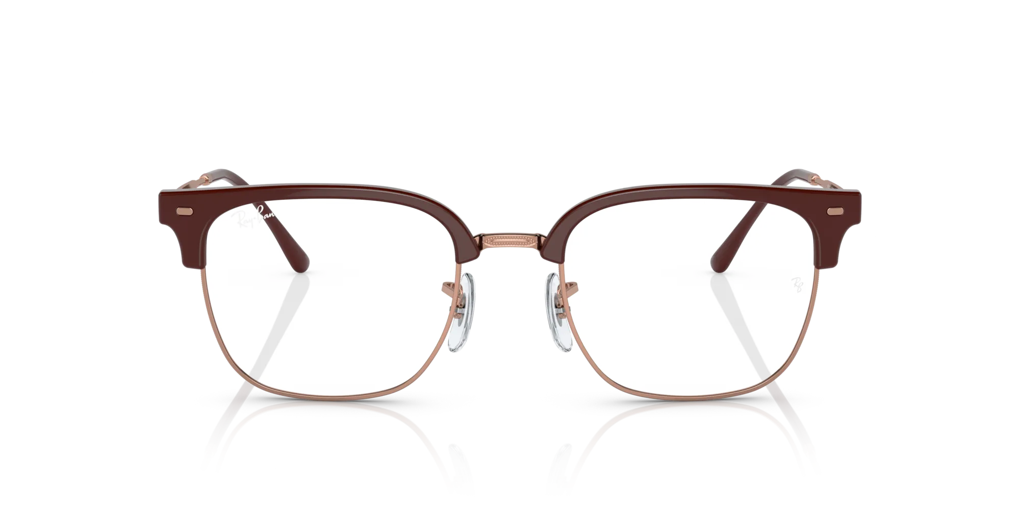 Ray - Ban RX7216 NEW CLUBMASTER 8209 Montature da vista Acetato Rosso Trasparente Squadrata Normale - immagine 3