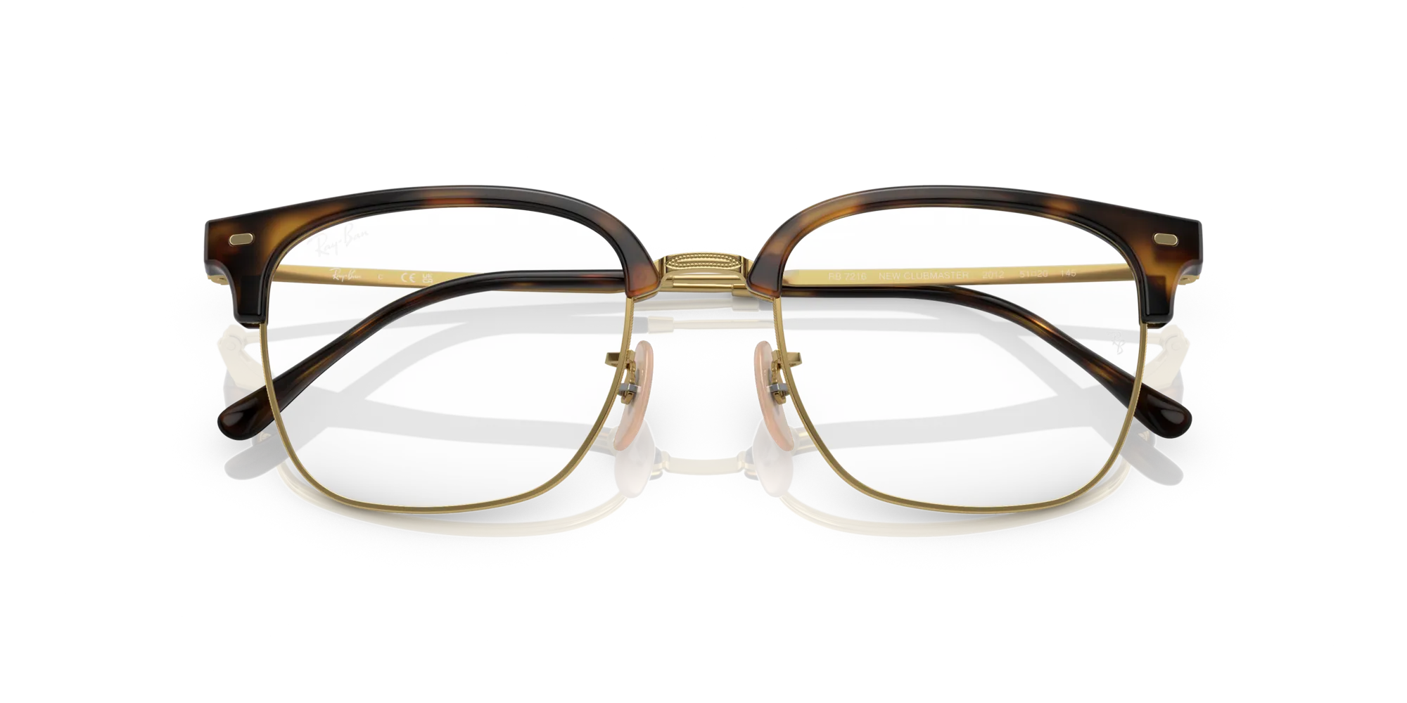 Ray - Ban RX7216 New clubmaster 2012 Montature da vista Acetato Tartaruga Trasparente Squadrata Normale - immagine 2