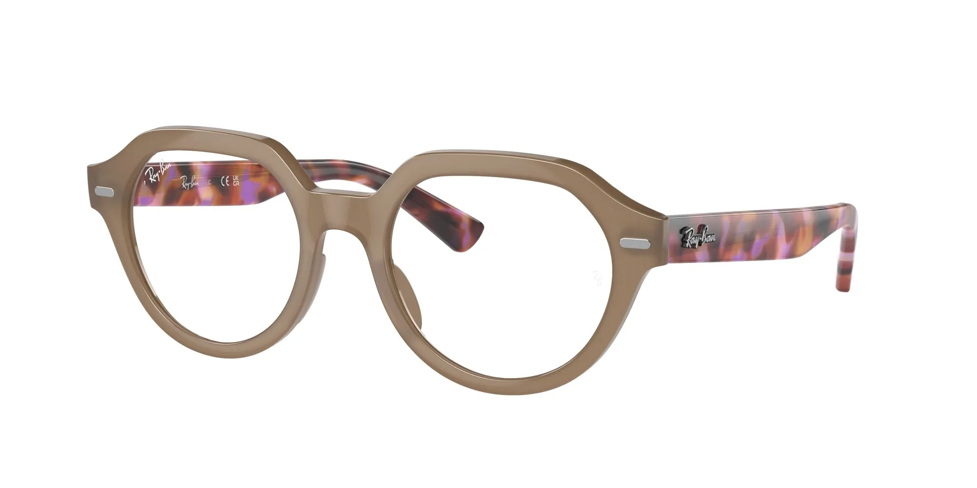Ray - Ban RX7214 GINA 8258 Montature da vista Acetato Beige Trasparente Squadrata Normale - immagine 1