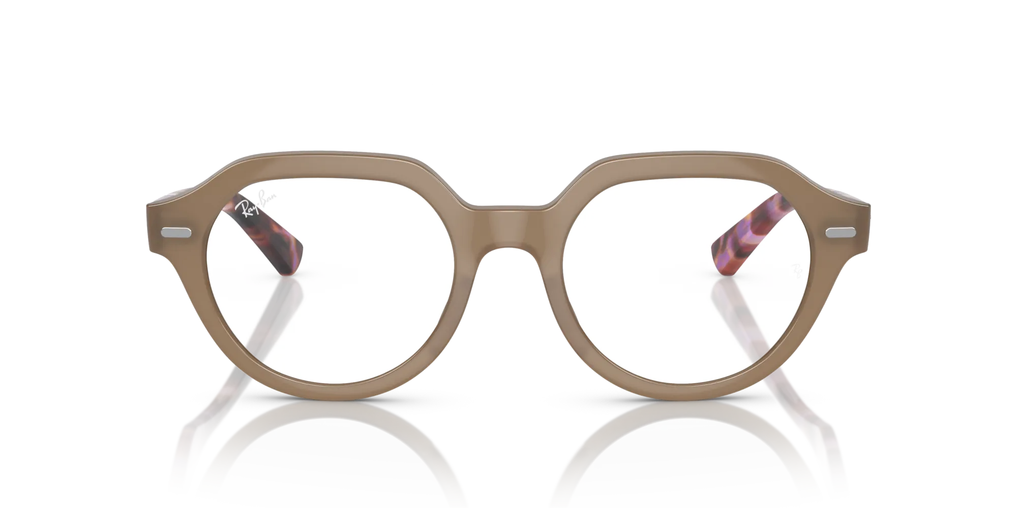 Ray - Ban RX7214 GINA 8258 Montature da vista Acetato Beige Trasparente Squadrata Normale - immagine 3