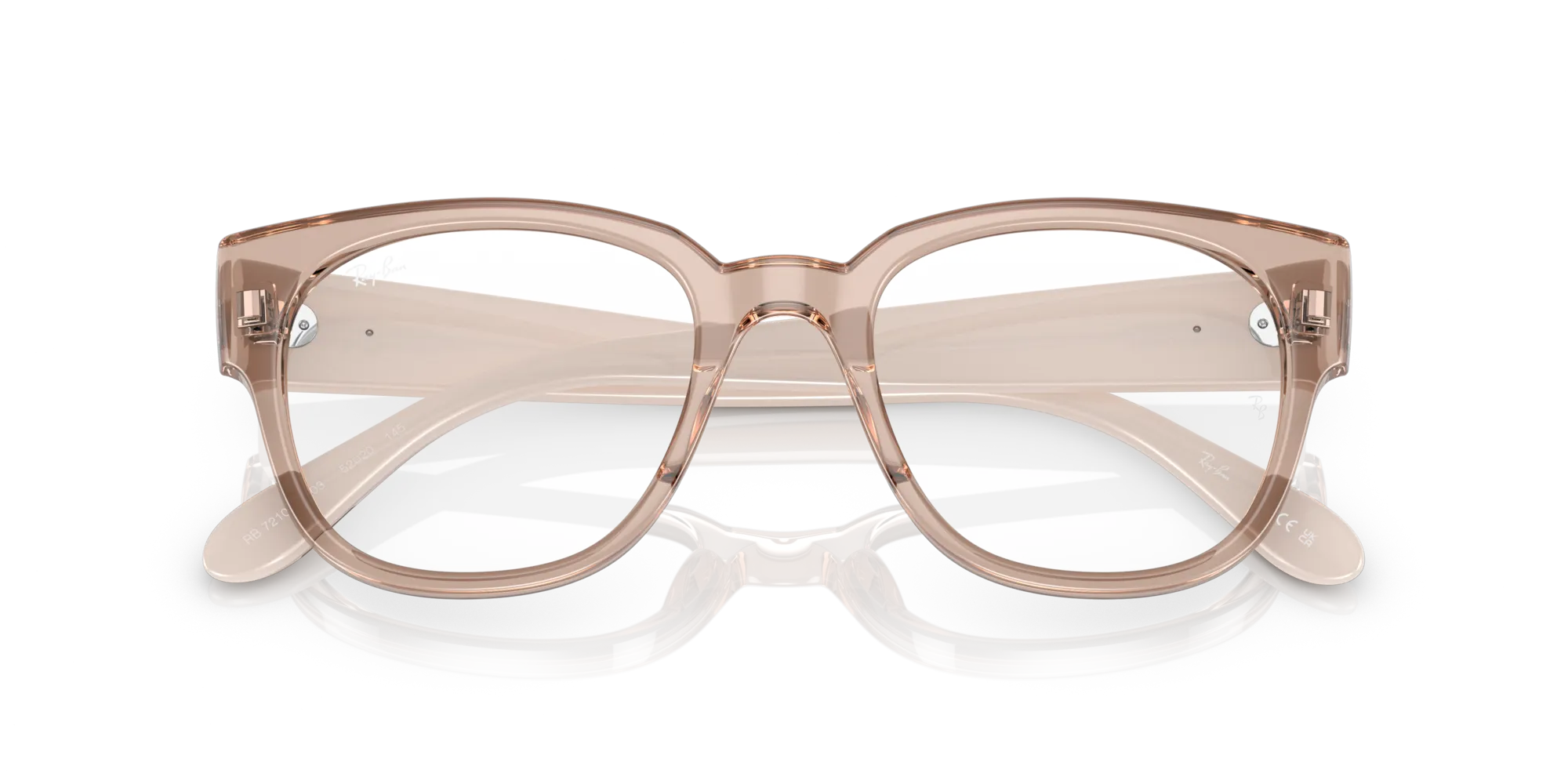 Ray - Ban RX7210 8203 Montature da vista Acetato Beige Trasparente Squadrata Normale - immagine 2