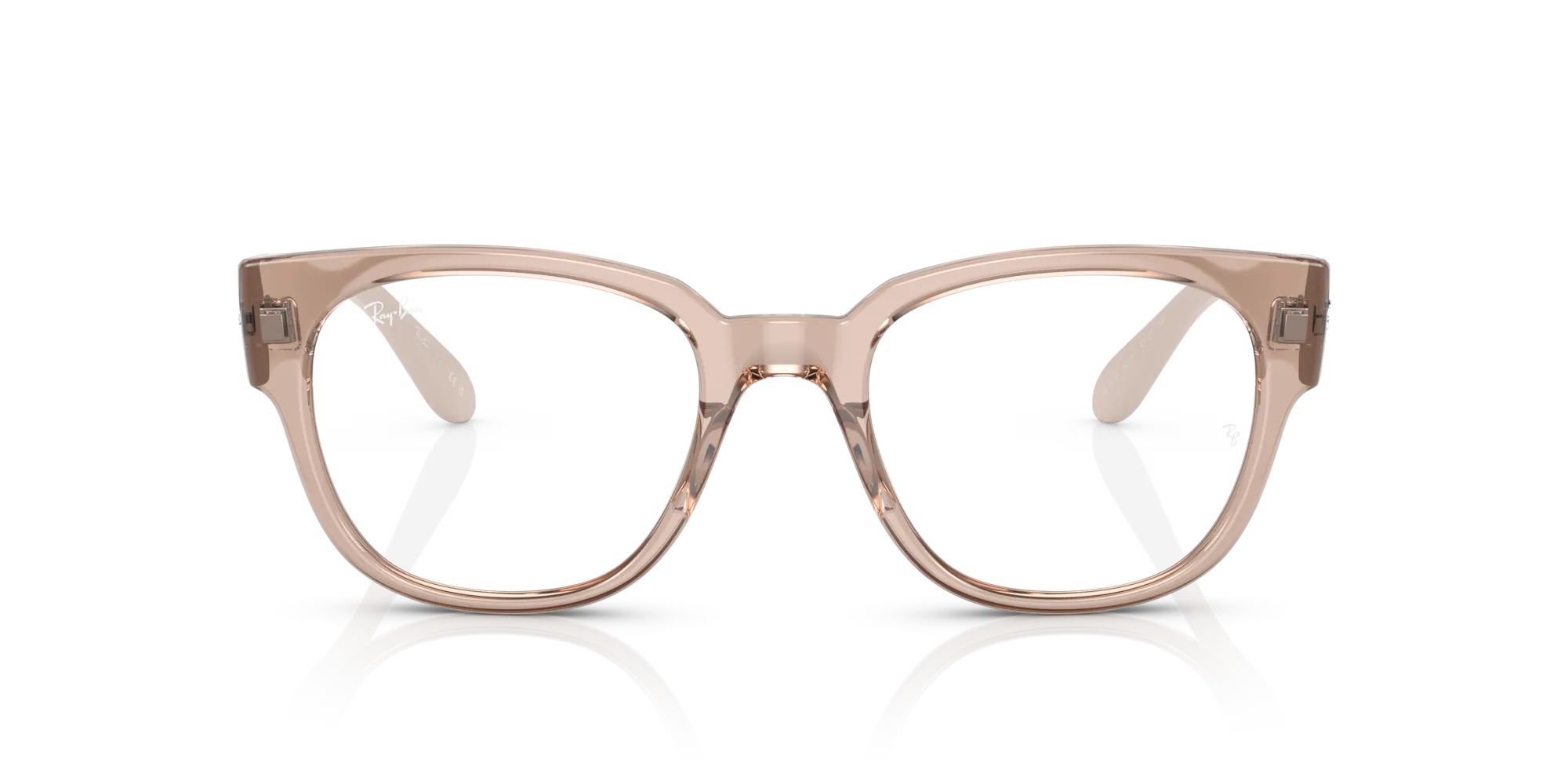 Ray - Ban RX7210 8203 Montature da vista Acetato Beige Trasparente Squadrata Normale - immagine 3