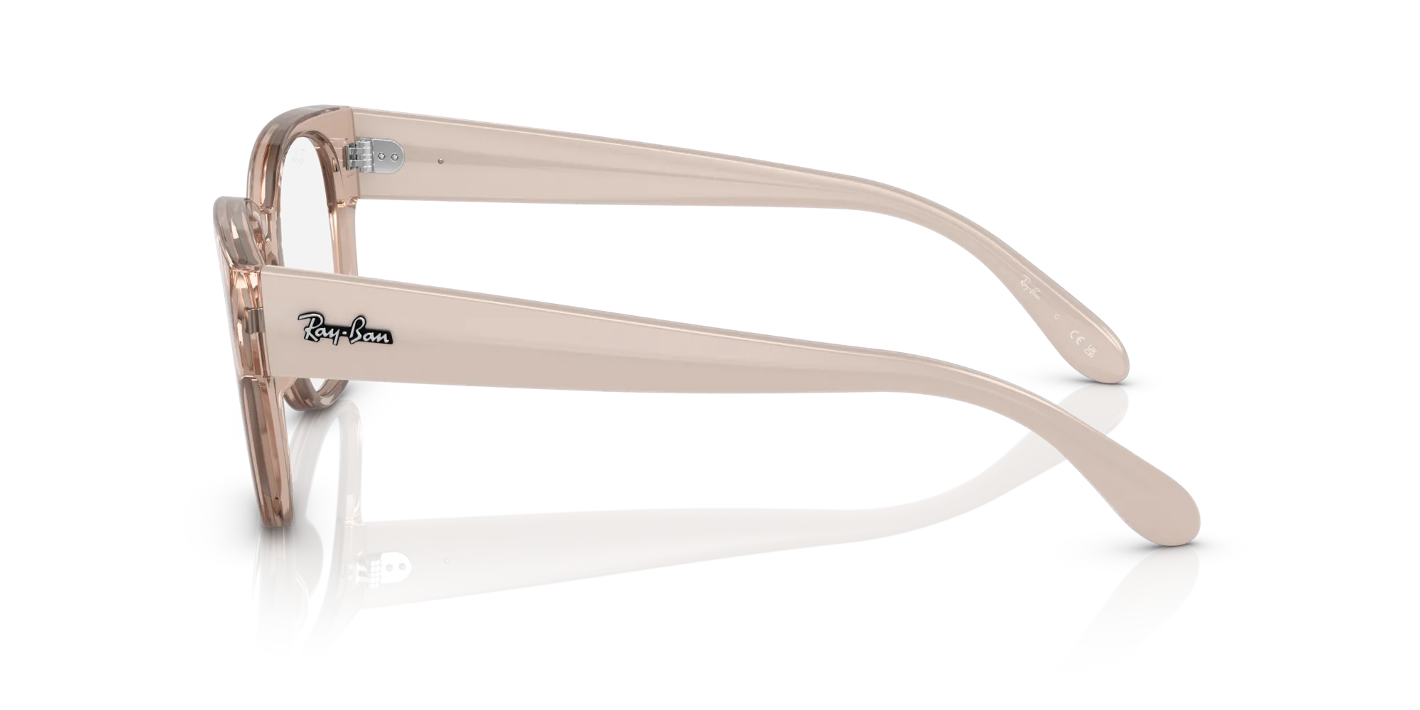 Ray - Ban RX7210 8203 Montature da vista Acetato Beige Trasparente Squadrata Normale - immagine 4
