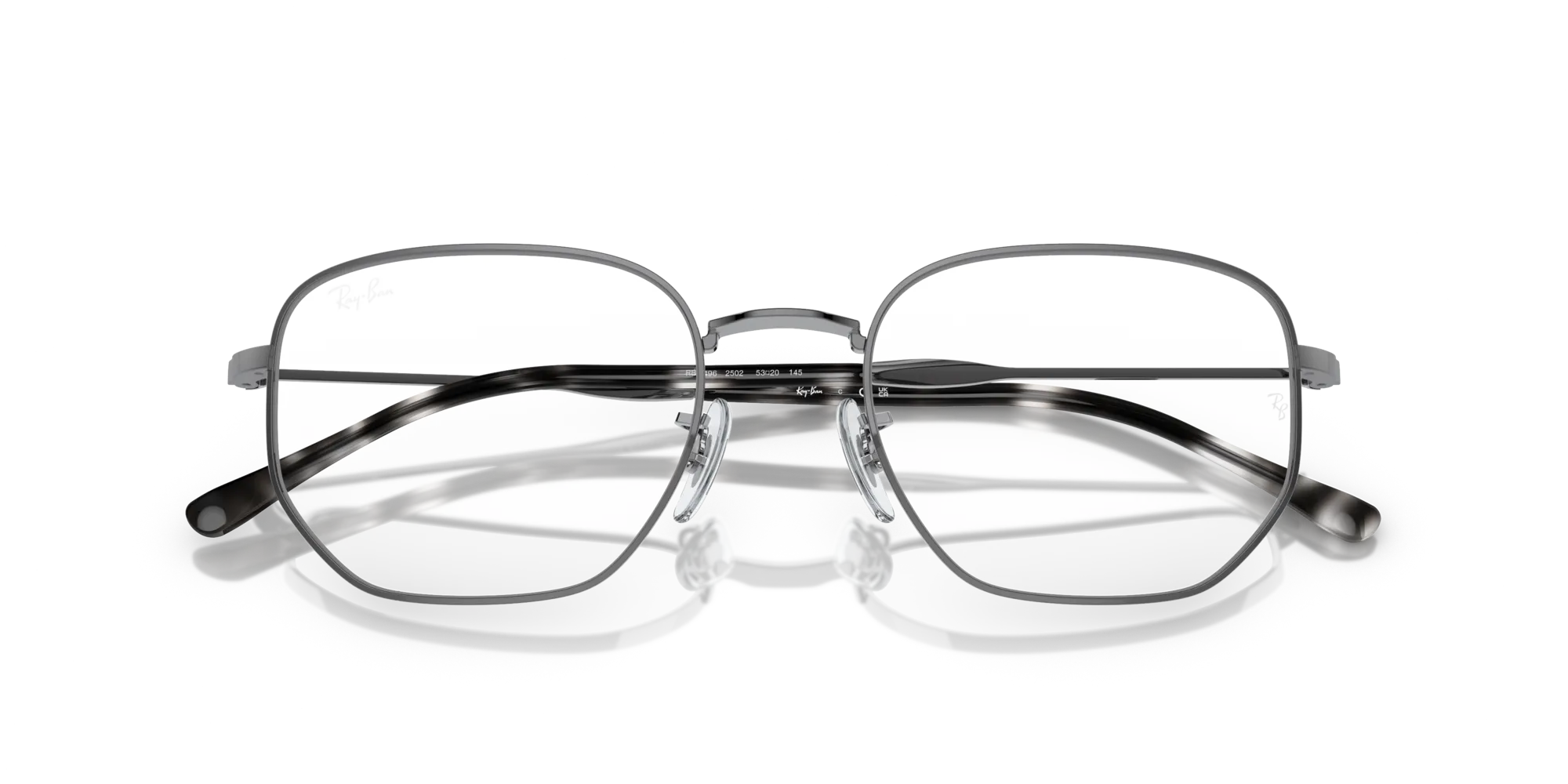 Ray - Ban RX6496 2502 Montature da vista Metallo Grigio Trasparente Geometrica Normale - immagine 2