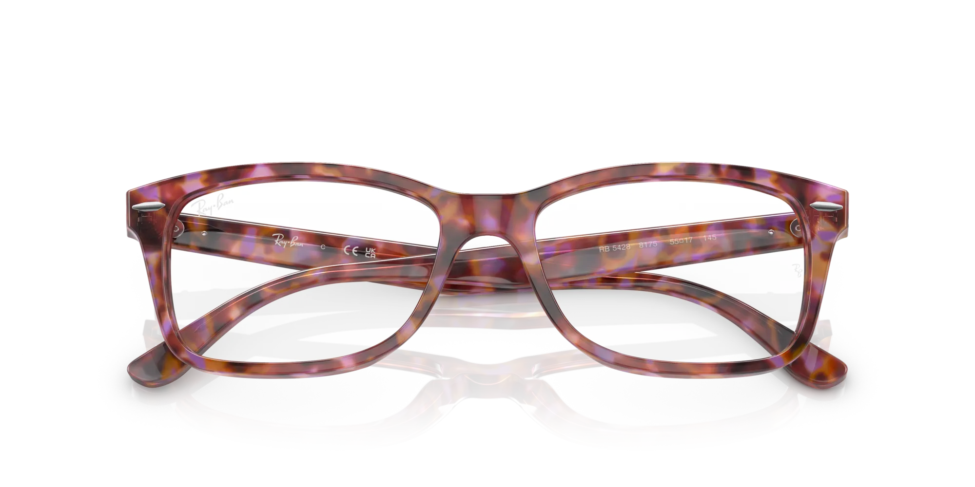 Ray - Ban RX5428 8175 Montature da vista Acetato Rosso Trasparente Squadrata Normale - immagine 2