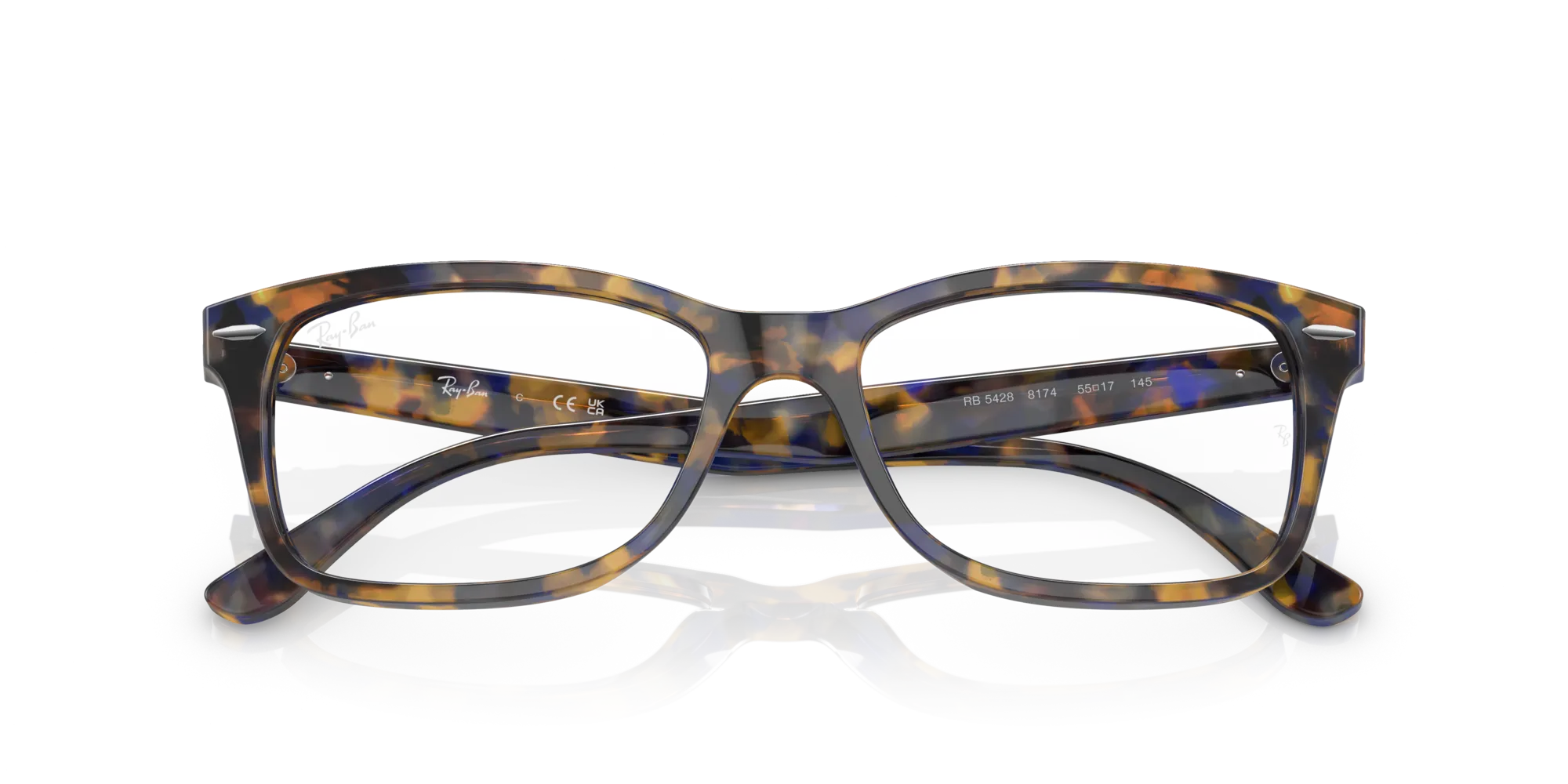 Ray - Ban RX5428 8174 Montature da vista Acetato Tartaruga Trasparente Squadrata Normale - immagine 2