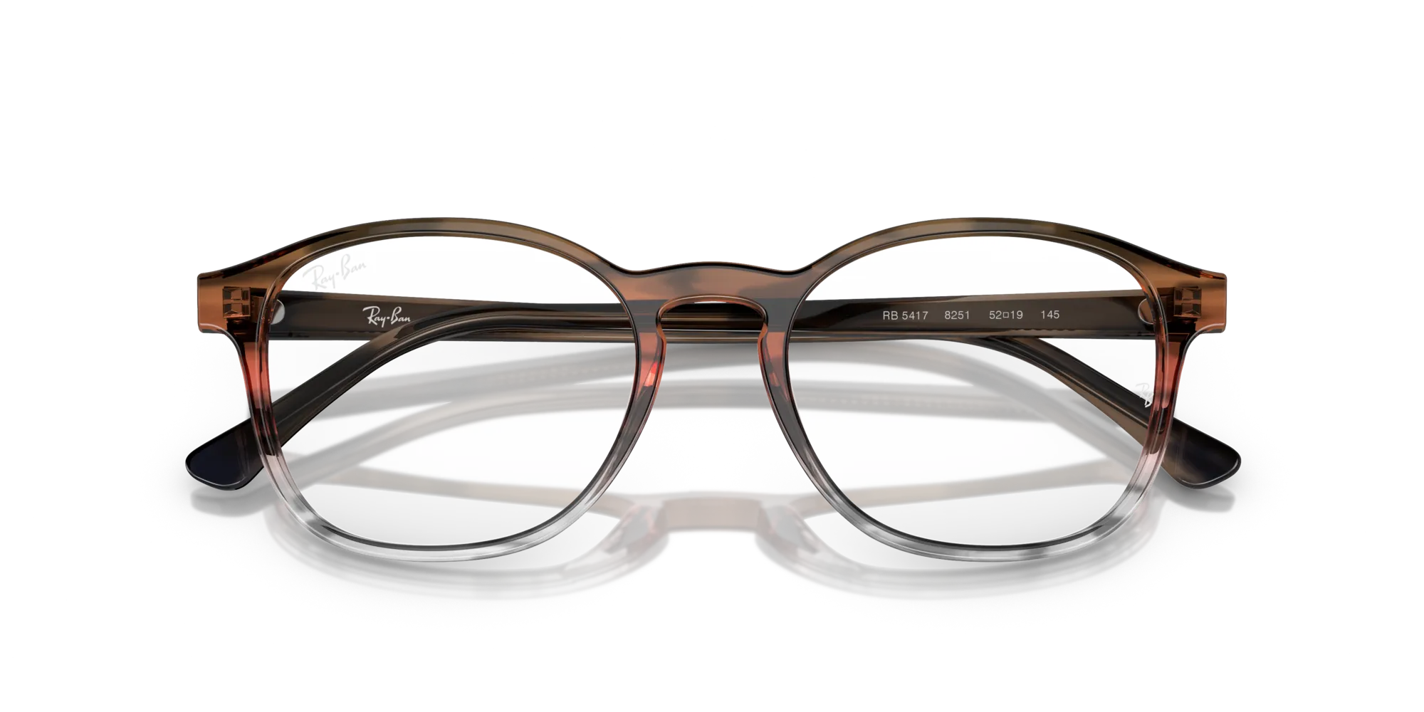 Ray - Ban RX5417 8251 Montature da vista Acetato Marrone Trasparente Pantos Normale - immagine 2