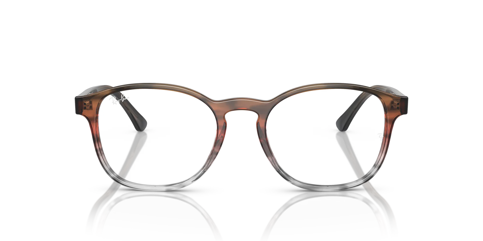 Ray - Ban RX5417 8251 Montature da vista Acetato Marrone Trasparente Pantos Normale - immagine 3
