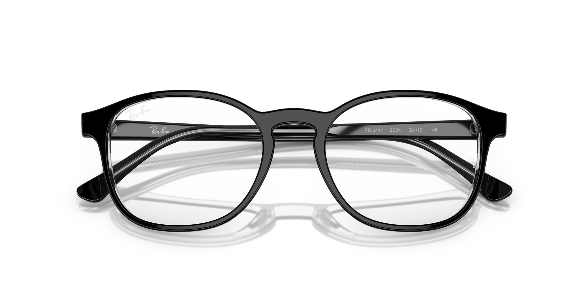 Ray - Ban RX5417 2034 Montature da vista Acetato Nero Trasparente Pantos Normale - immagine 2