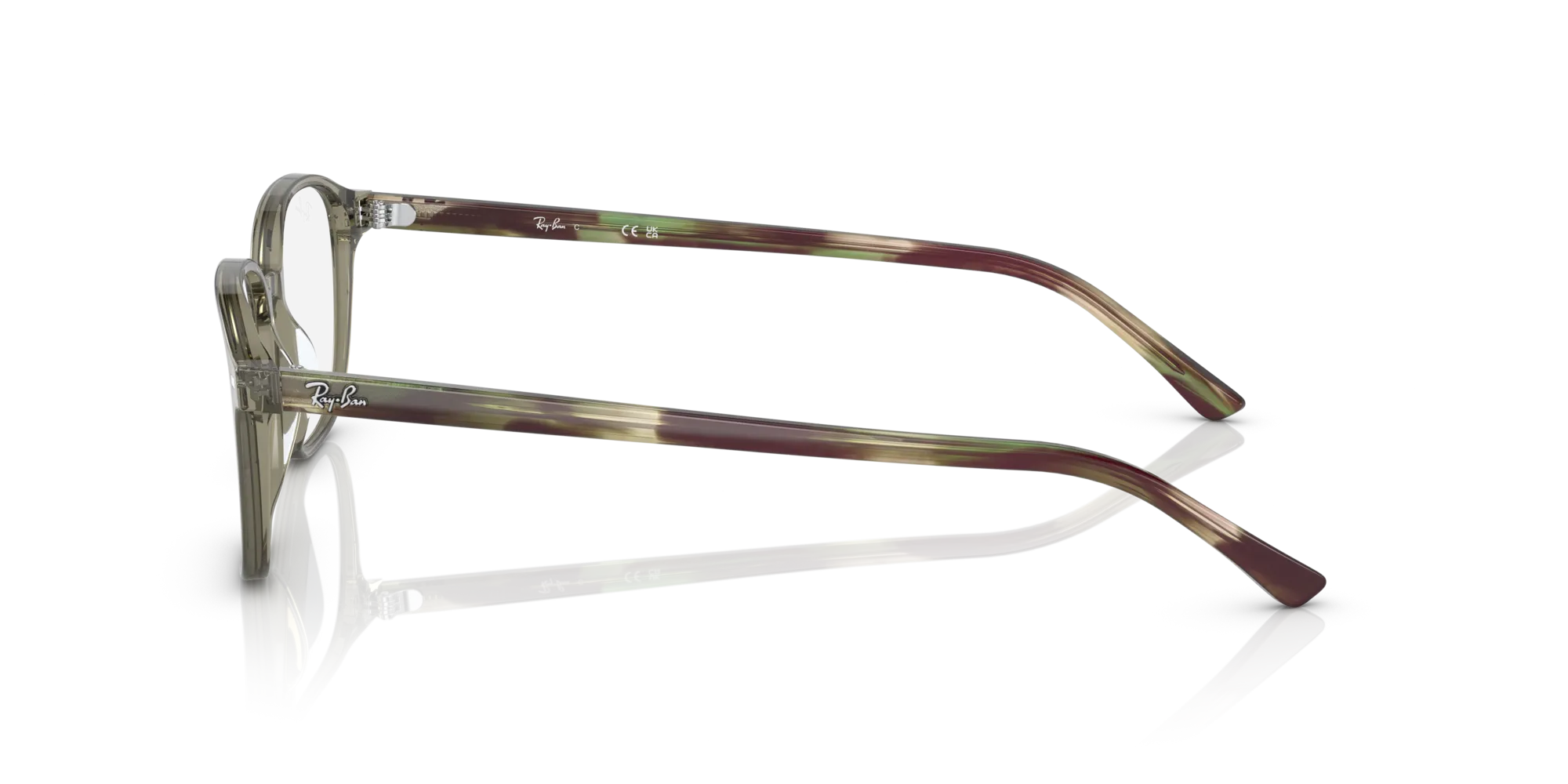 Ray - Ban RX5393 LEONARD 8178 Montature da vista Acetato Verde Trasparente Squadrata Normale - immagine 4