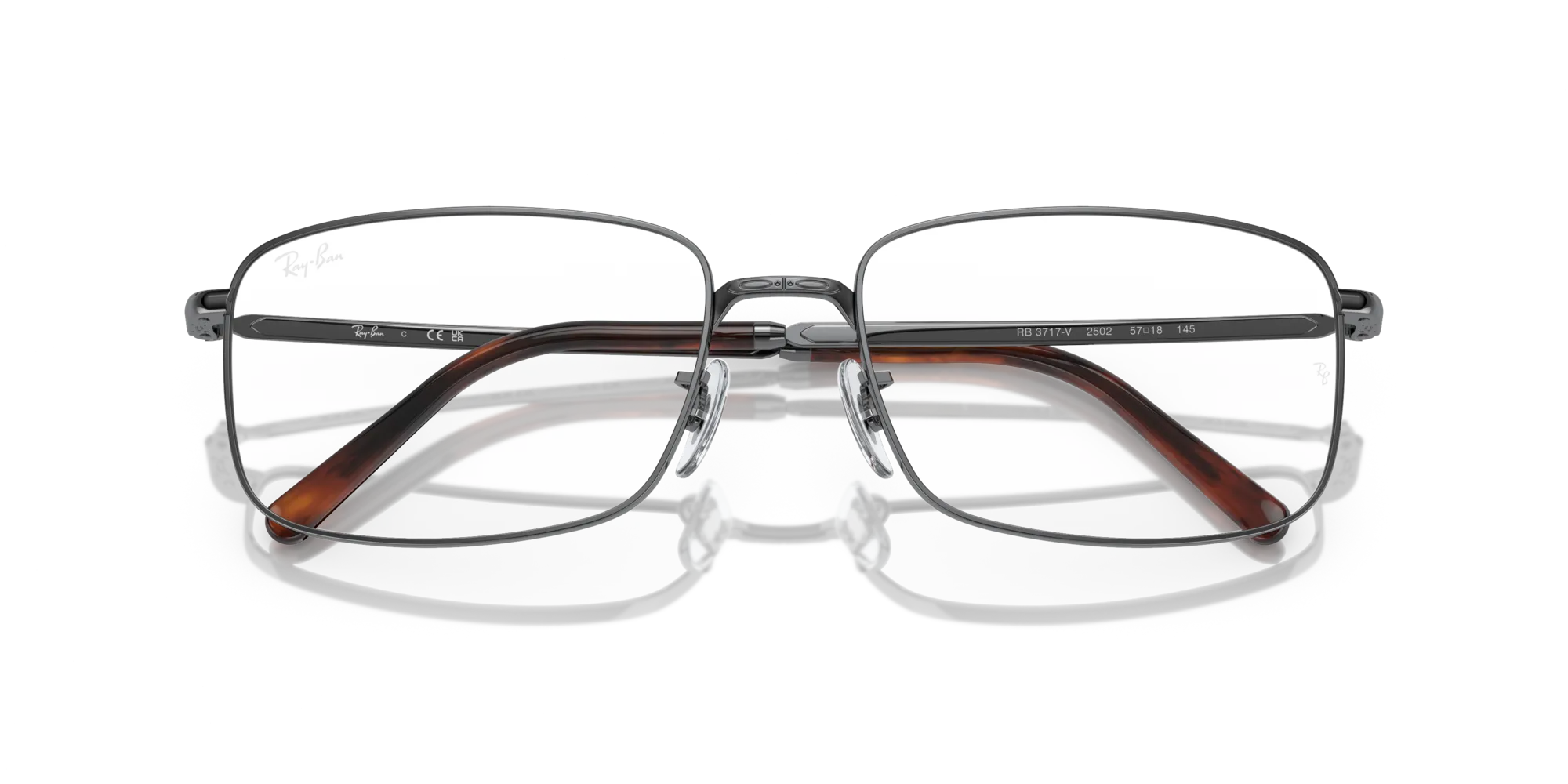 Ray - Ban RX3717V 2502 Montature da vista Metallo Grigio Trasparente Squadrata Normale - immagine 2