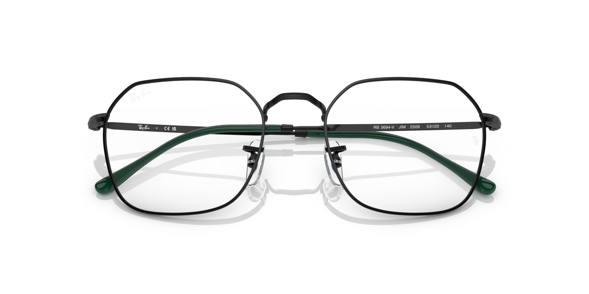 Ray - Ban RX3694V JIM 2509 Montature da vista Metallo Nero Trasparente Geometrica Normale - immagine 2