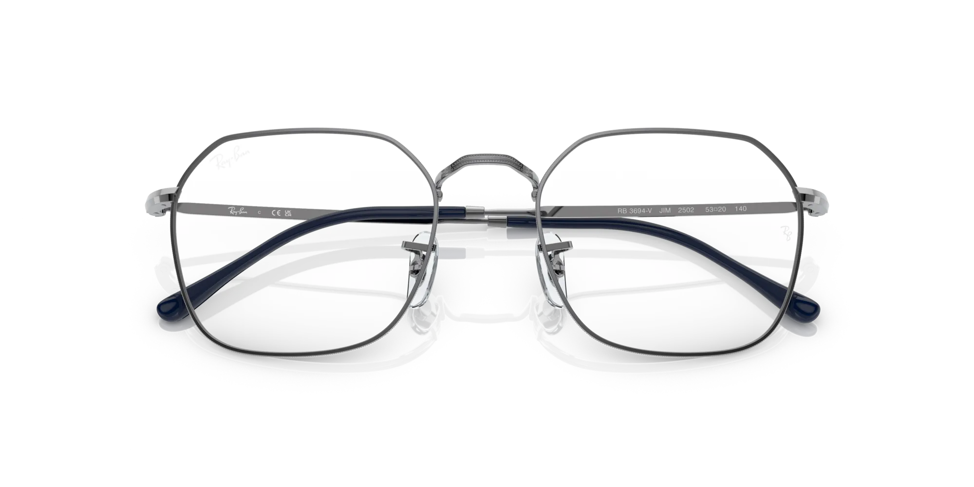Ray - Ban RX3694V JIM 2502 Montature da vista Metallo Grigio Trasparente Geometrica Normale - immagine 2
