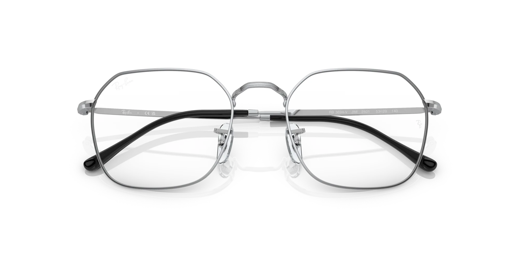 Ray - Ban RX3694V JIM 2501 Montature da vista Metallo Argento Trasparente Geometrica Normale - immagine 2