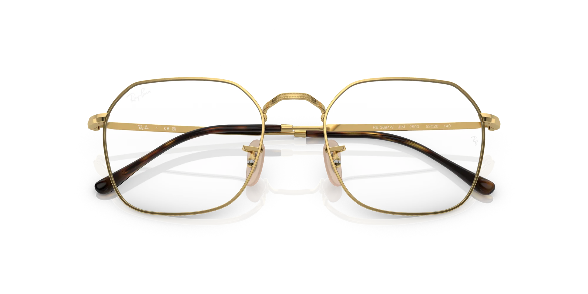 Ray - Ban RX3694V JIM 2500 Montature da vista Metallo Oro Trasparente Geometrica Normale - immagine 2