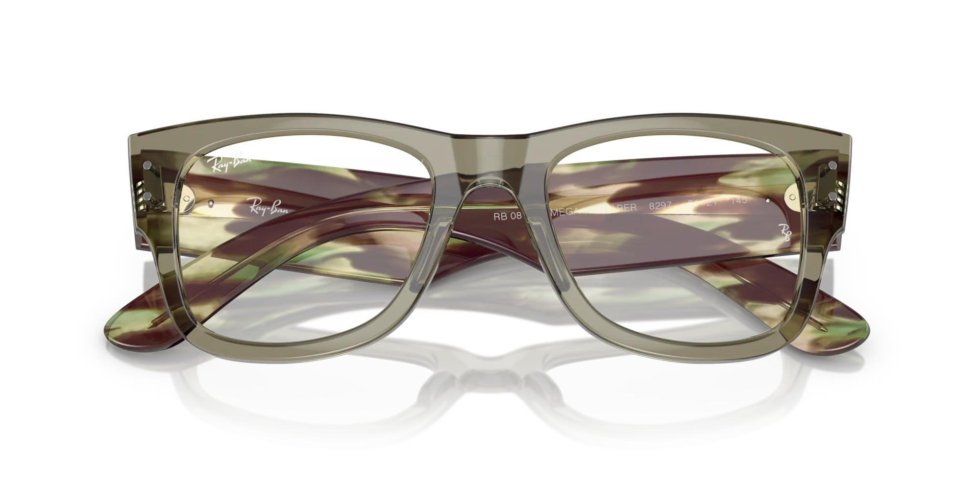 Ray - Ban RX0840V MEGA WAYFARER 8297 Montature da vista Acetato Verde Trasparente Squadrata Normale - immagine 2