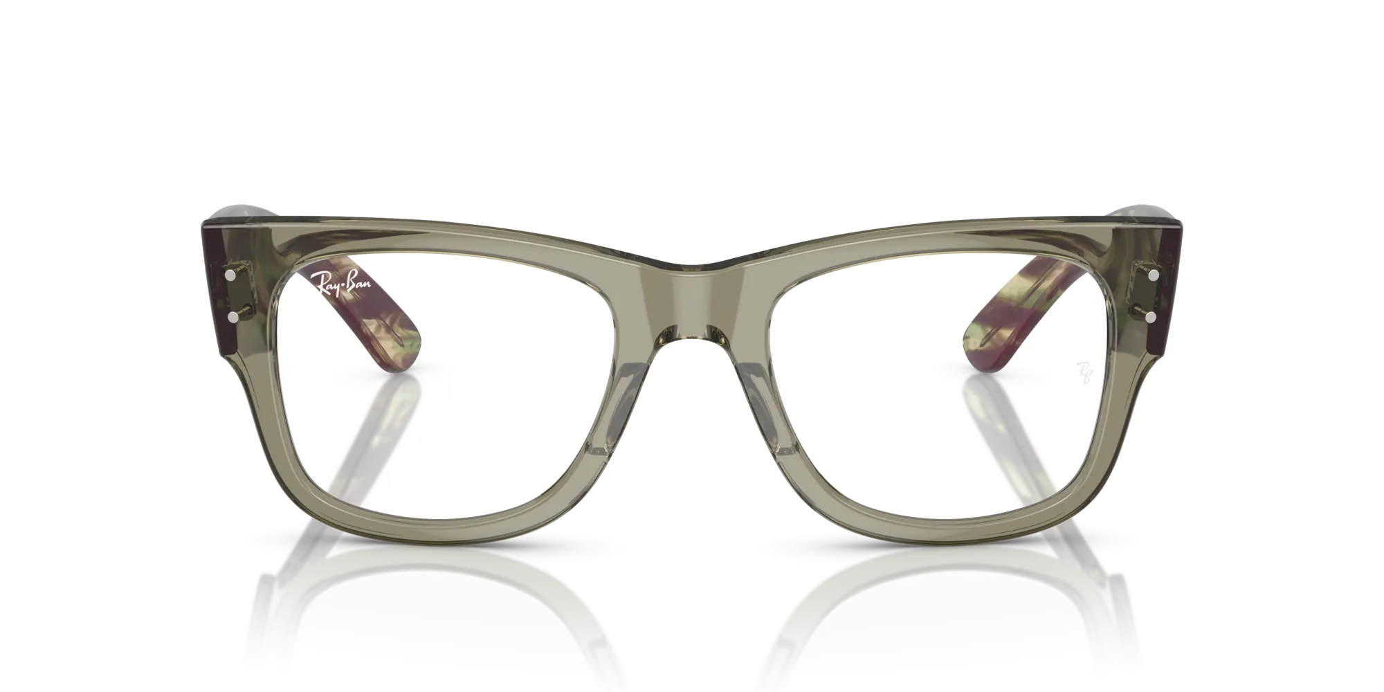 Ray - Ban RX0840V MEGA WAYFARER 8297 Montature da vista Acetato Verde Trasparente Squadrata Normale - immagine 3