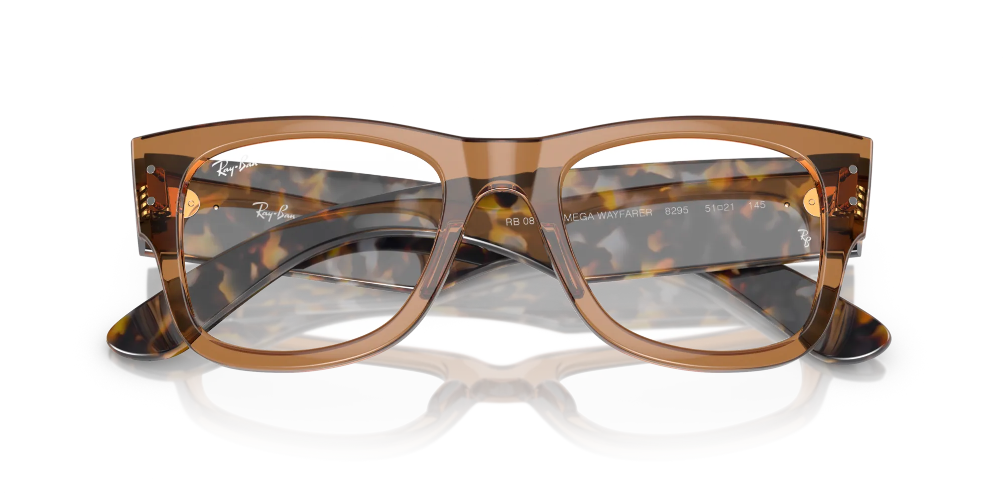 Ray - Ban RX0840V MEGA WAYFARER 8295 Montature da vista Acetato Marrone Trasparente Squadrata Normale - immagine 2