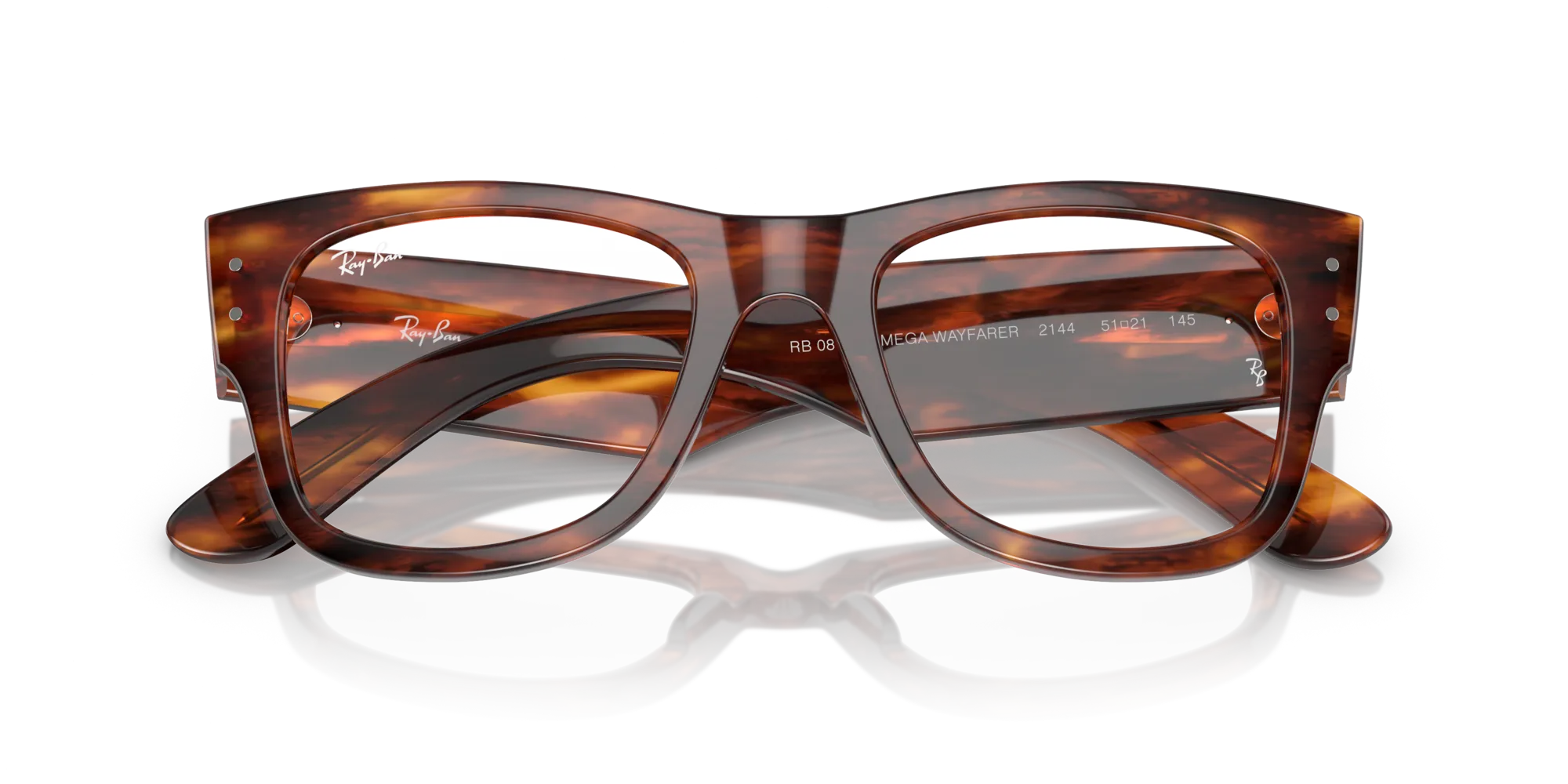 Ray - Ban RX0840V MEGA WAYFARER 2144 Montature da vista Acetato Marrone Trasparente Squadrata Normale - immagine 2