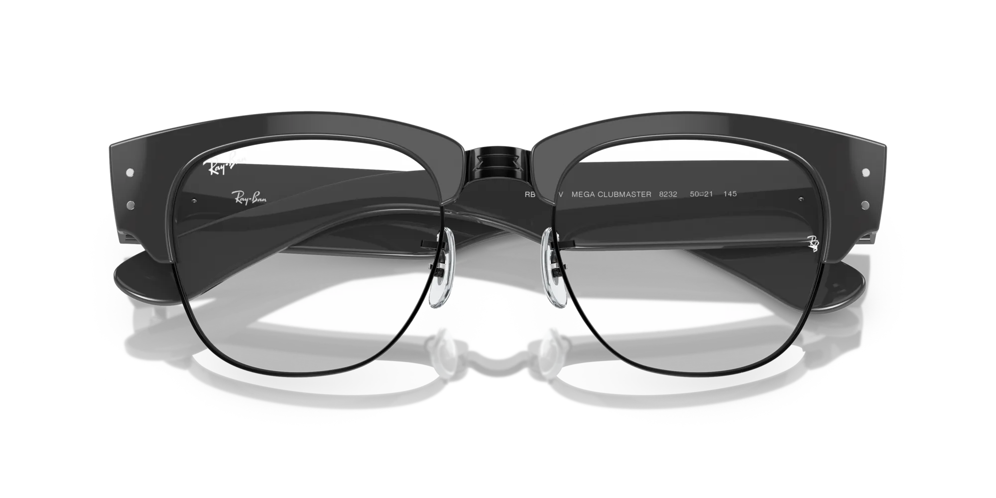 Ray - Ban RX0316V MEGA CLUBMASTER 8232 Montature da vista Acetato Grigio Trasparente Squadrata Normale - immagine 2