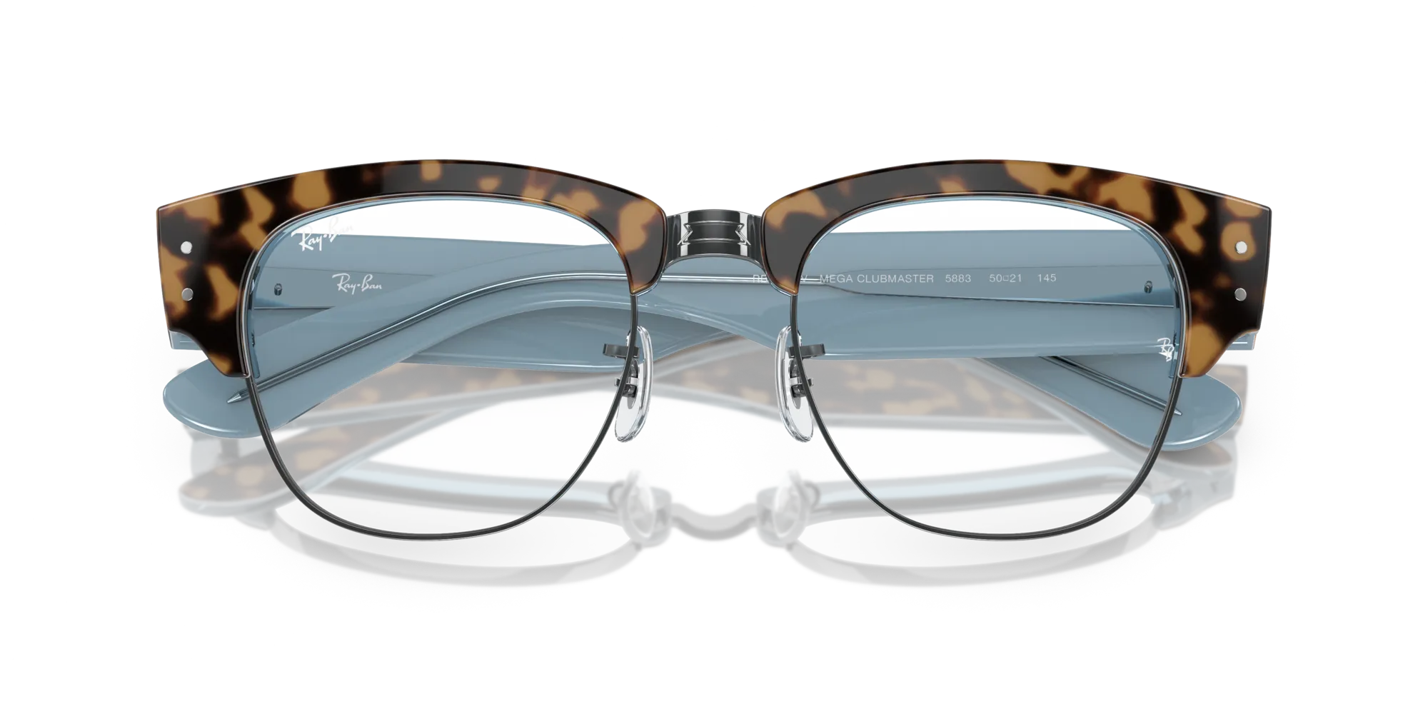 Ray - Ban RX0316V MEGA CLUBMASTER 5883 Montature da vista Acetato Tartaruga Trasparente Squadrata Normale - immagine 2