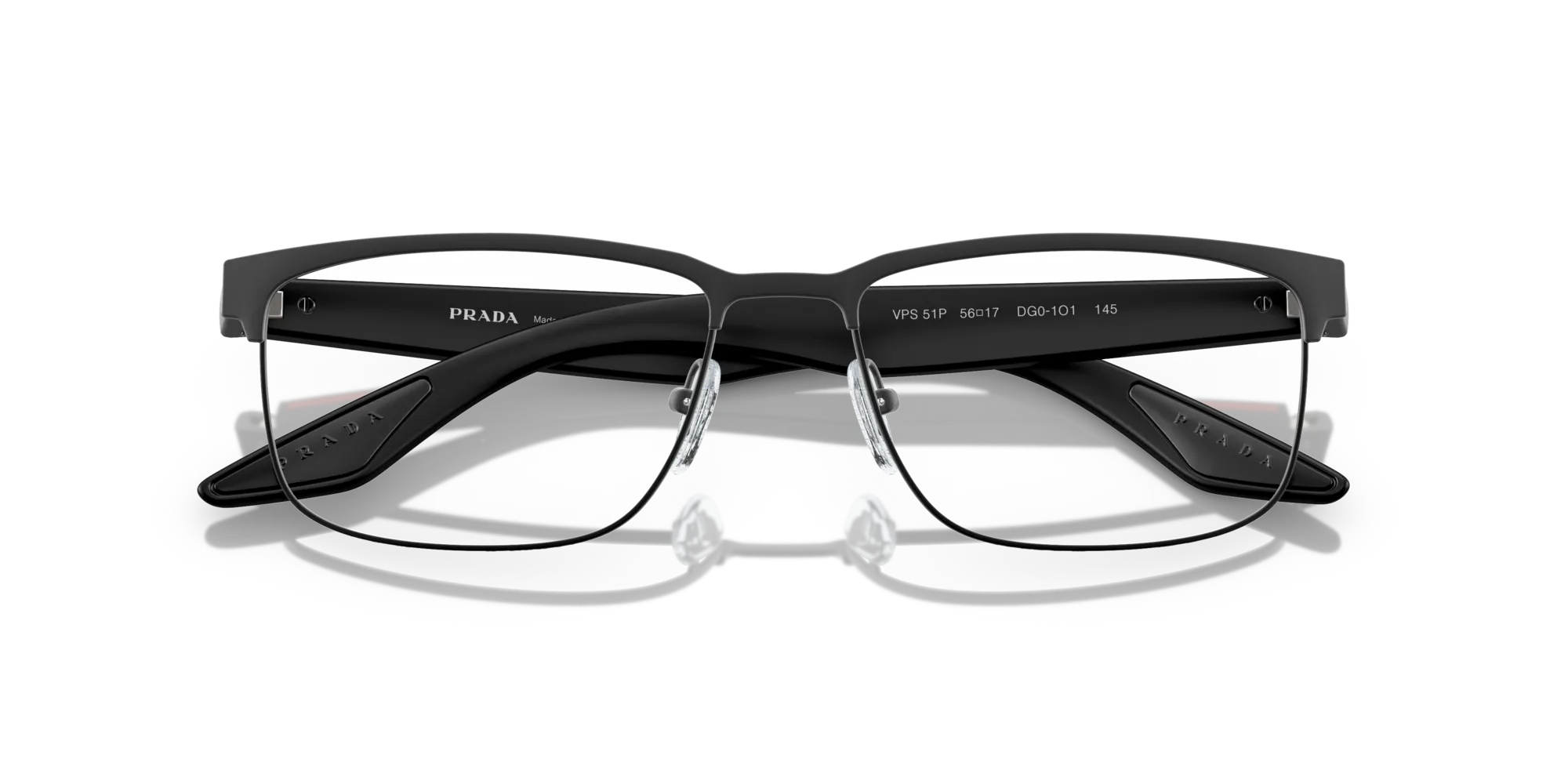 Prada Linea Rossa PS 51PV DG01O1 Montature da vista Metallo Nero Squadrata Normale - immagine 2