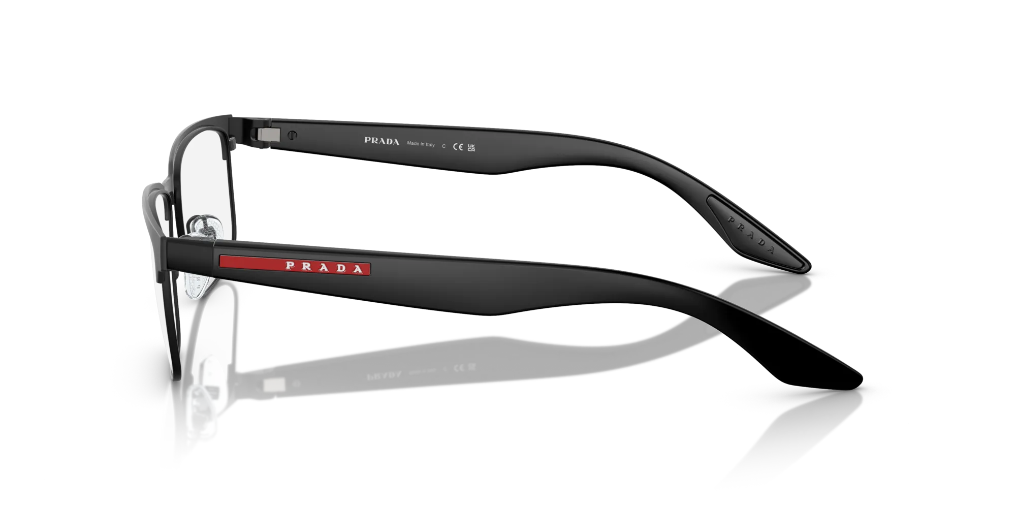 Prada Linea Rossa PS 51PV DG01O1 Montature da vista Metallo Nero Squadrata Normale - immagine 4